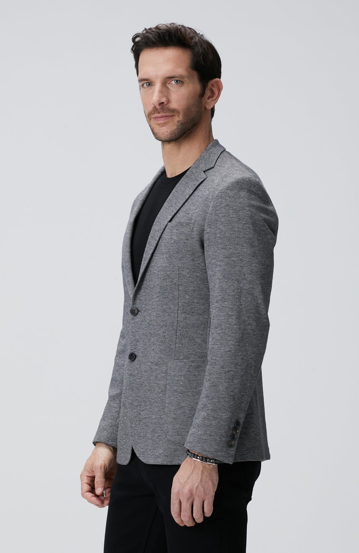 MEN'S Grey Dobby Jacket
