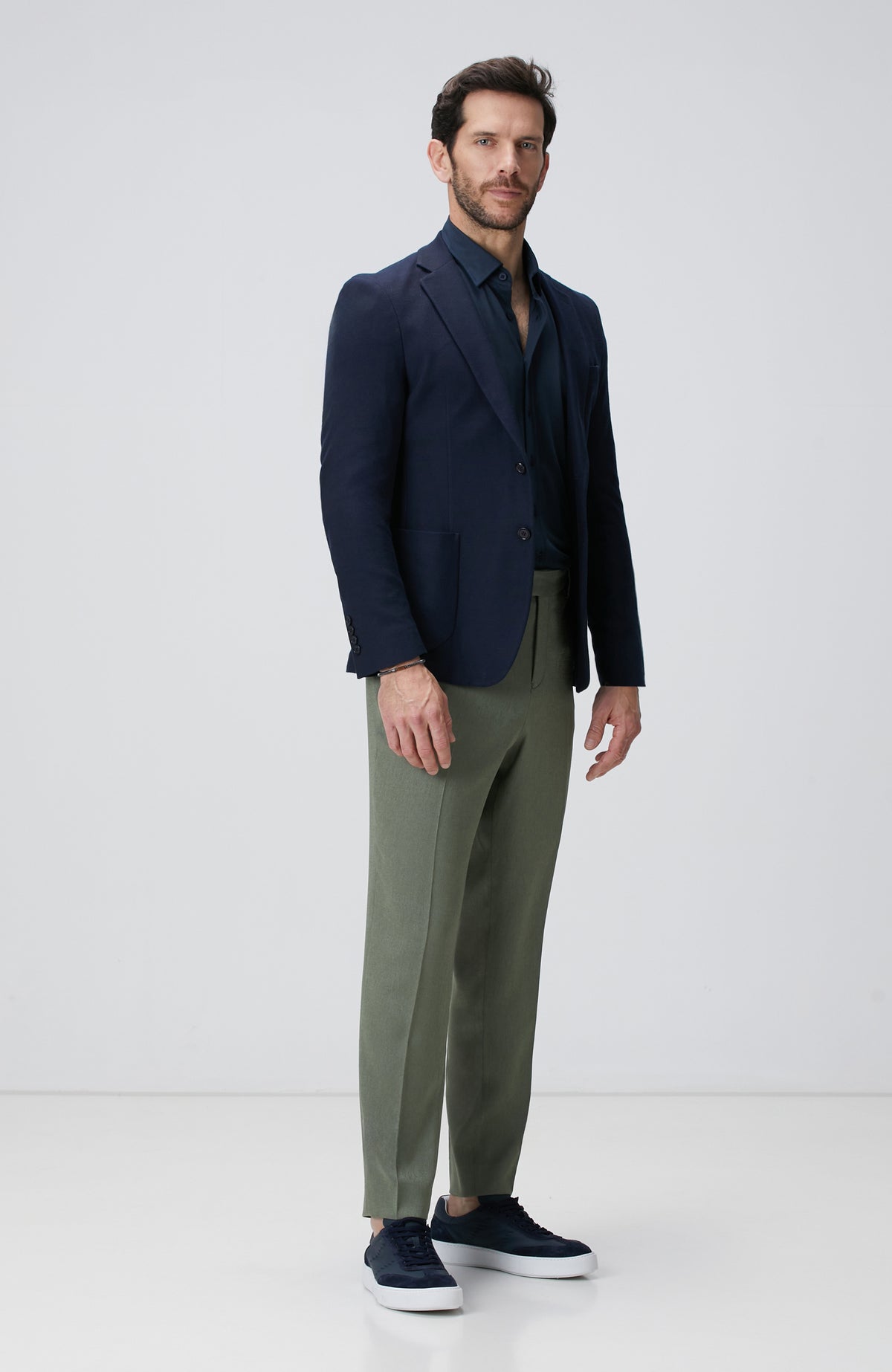 MEN'S Navy Blue Dobby Jacket