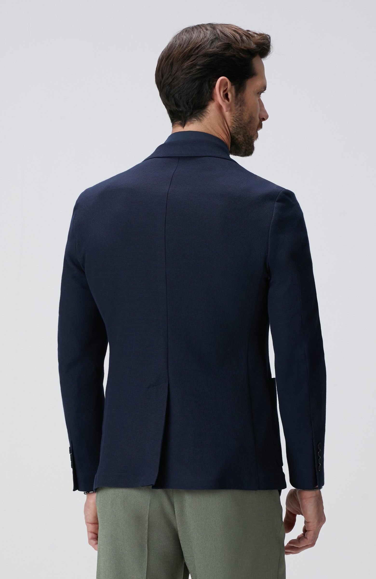MEN'S Navy Blue Dobby Jacket