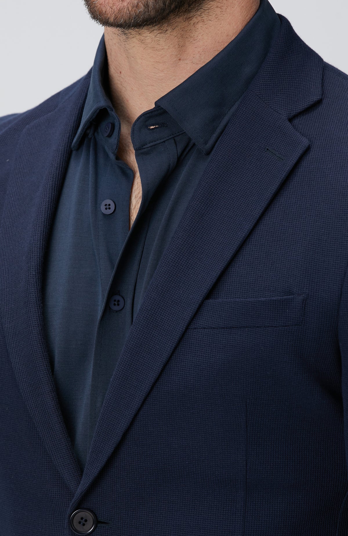 MEN'S Navy Blue Dobby Jacket
