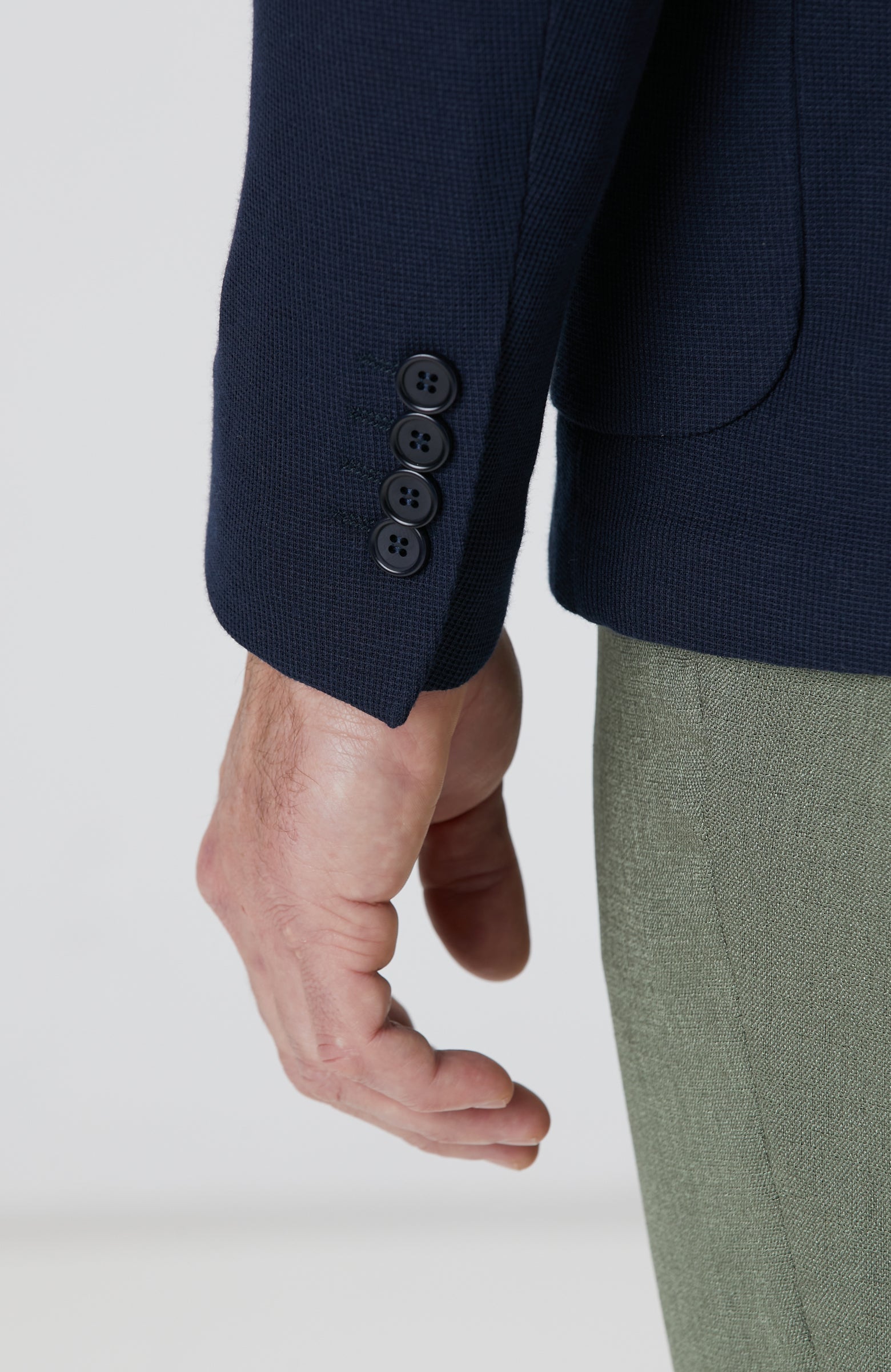 MEN'S Navy Blue Dobby Jacket