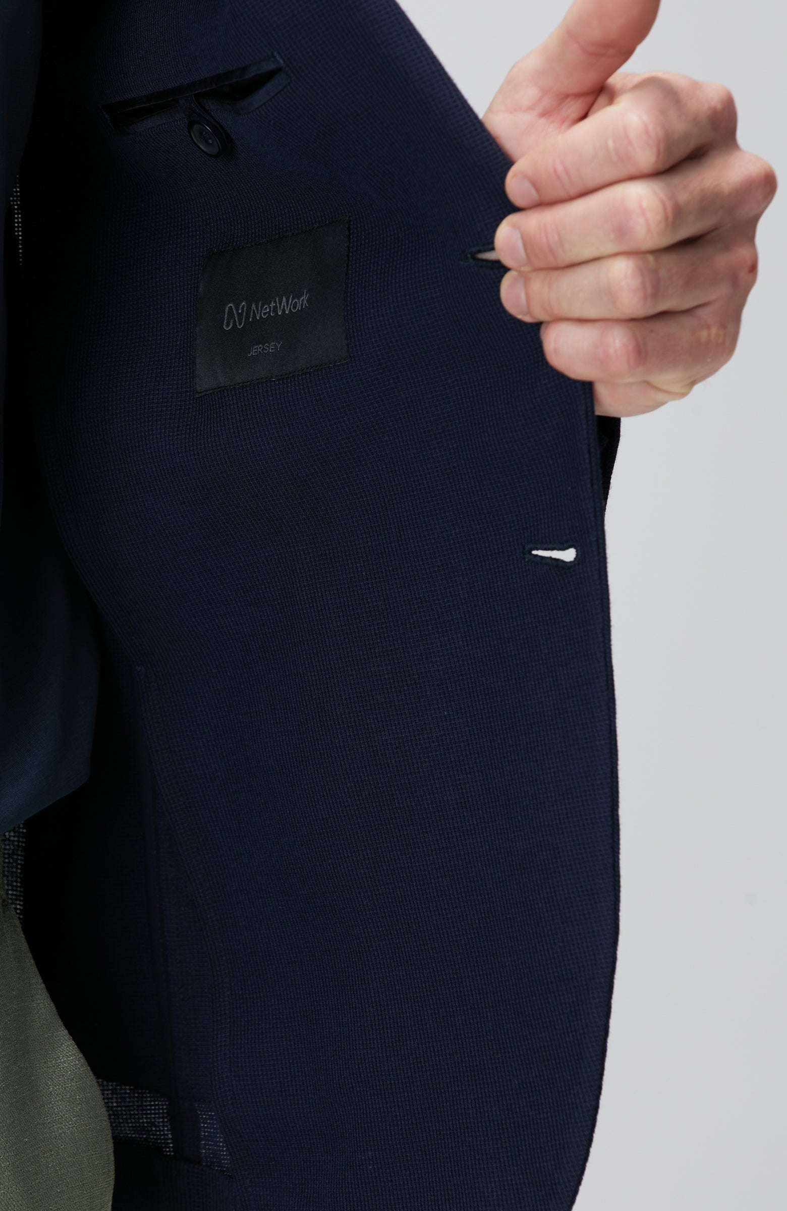 MEN'S Navy Blue Dobby Jacket