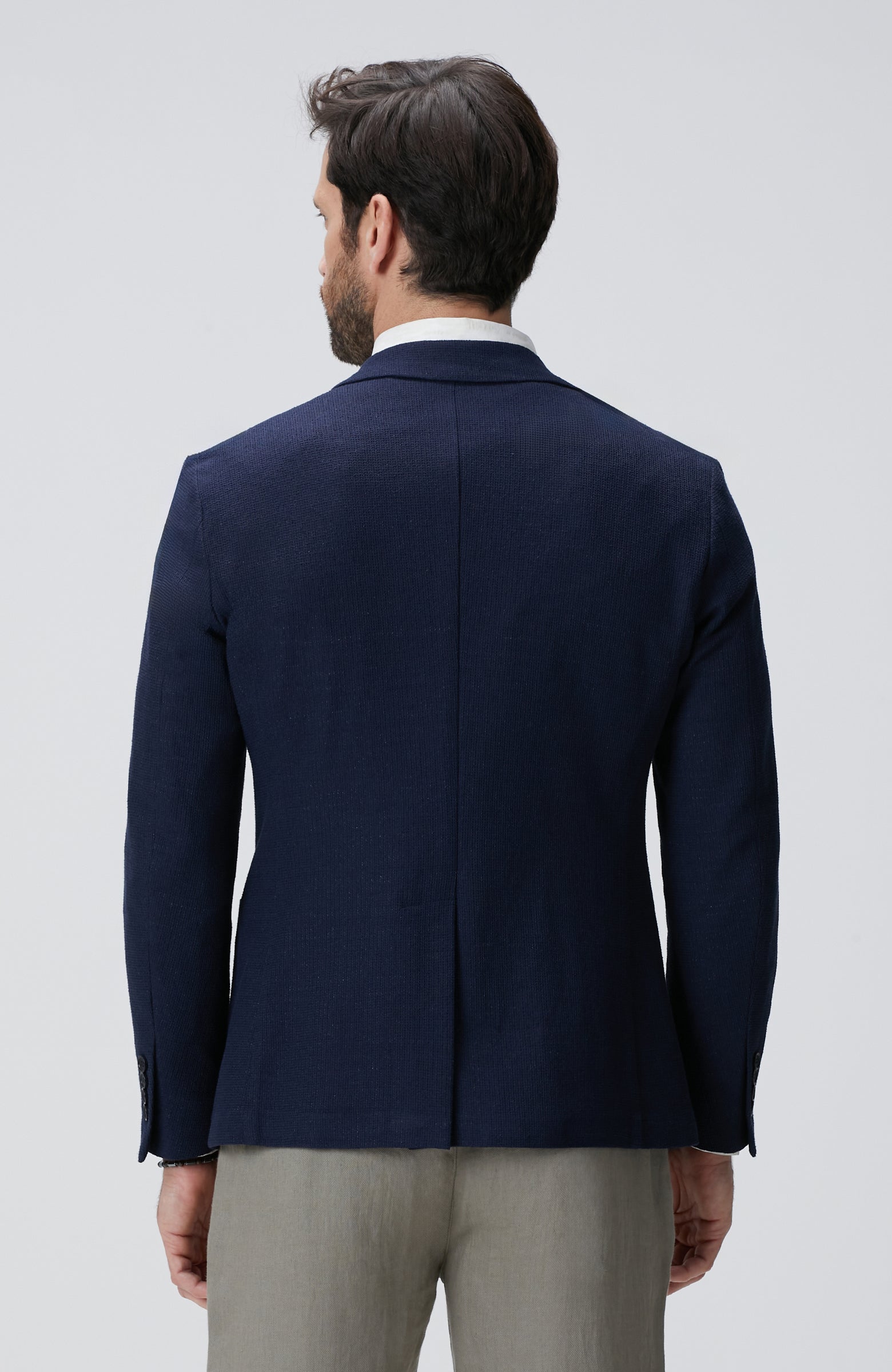 MEN'S Navy Blue Linen Blend Jacket