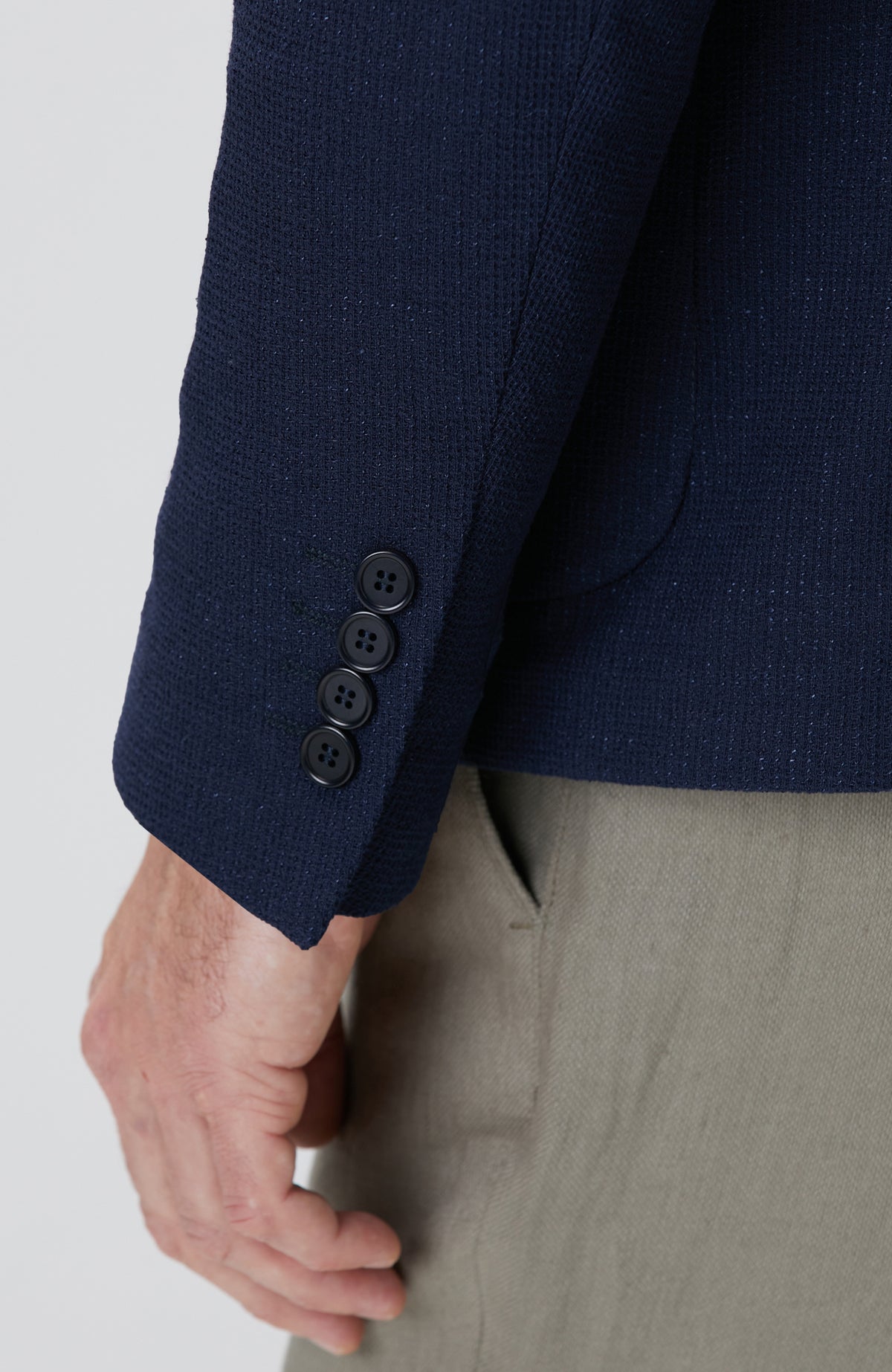MEN'S Navy Blue Linen Blend Jacket
