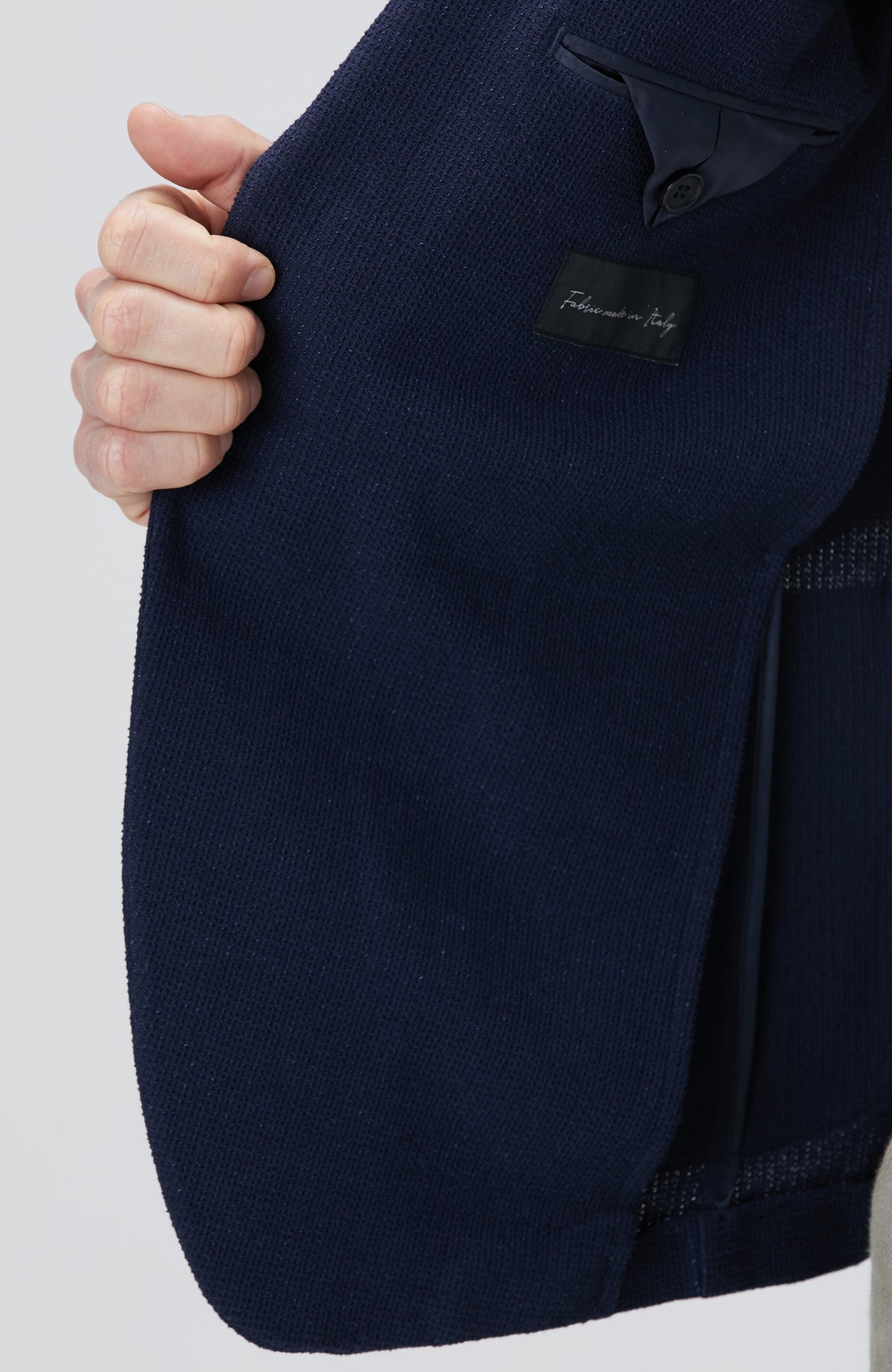 MEN'S Navy Blue Linen Blend Jacket