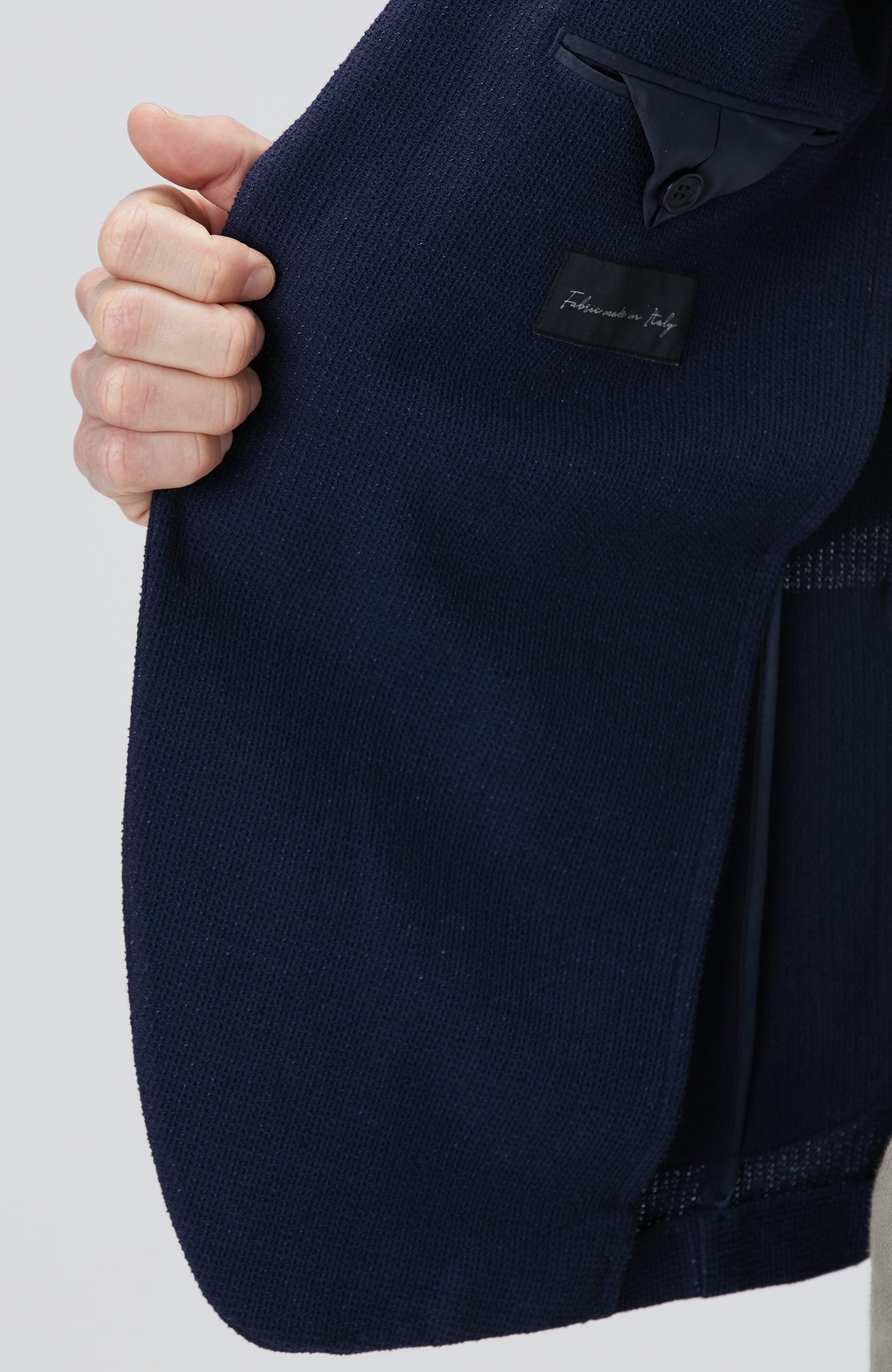 MEN'S Navy Blue Linen Blend Jacket