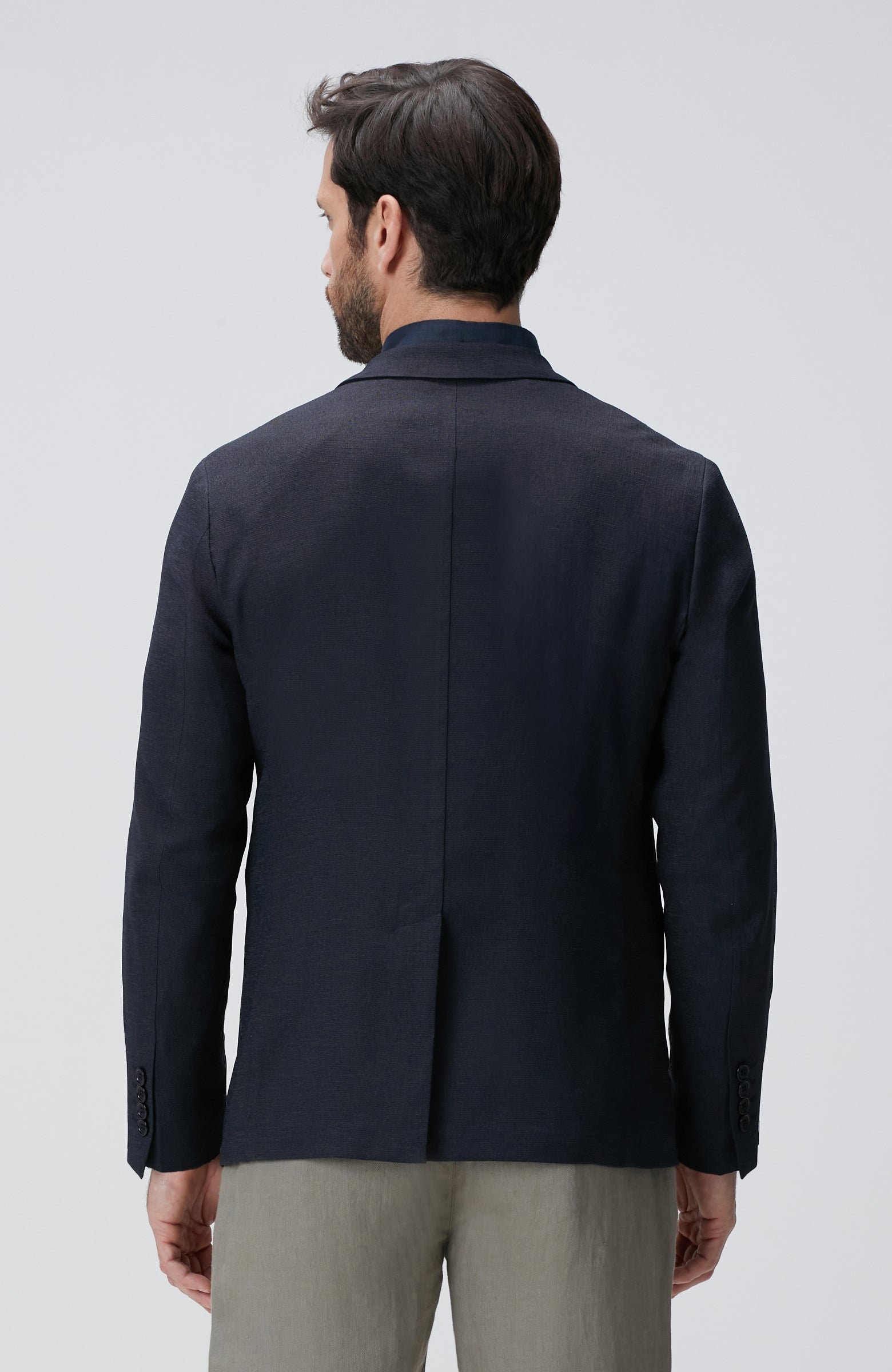 MEN'S Navy Blue Dobby Jacket