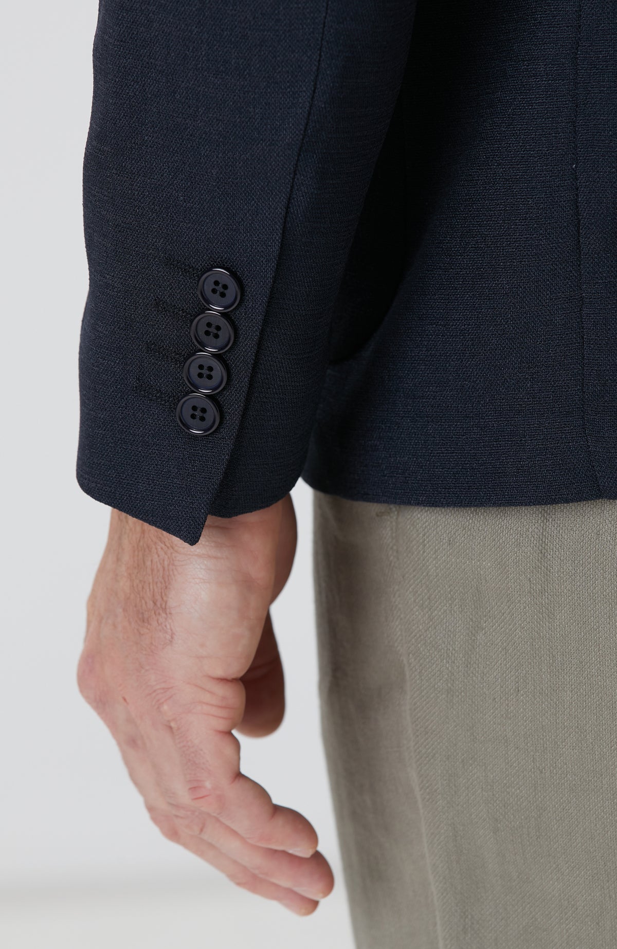 MEN'S Navy Blue Dobby Jacket