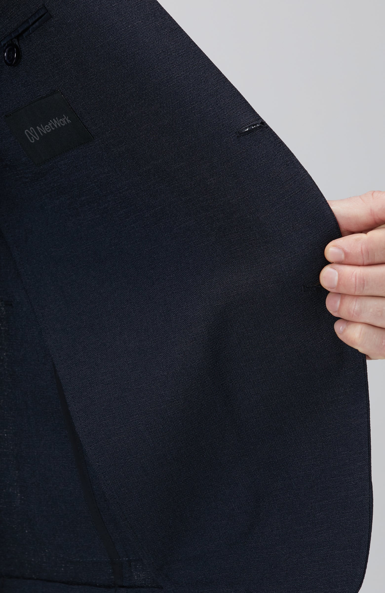 MEN'S Navy Blue Dobby Jacket