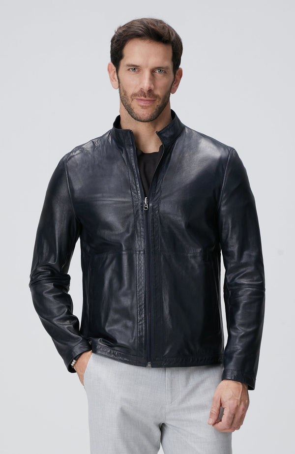 MEN'S Navy Blue Double-Sided Suede Coat