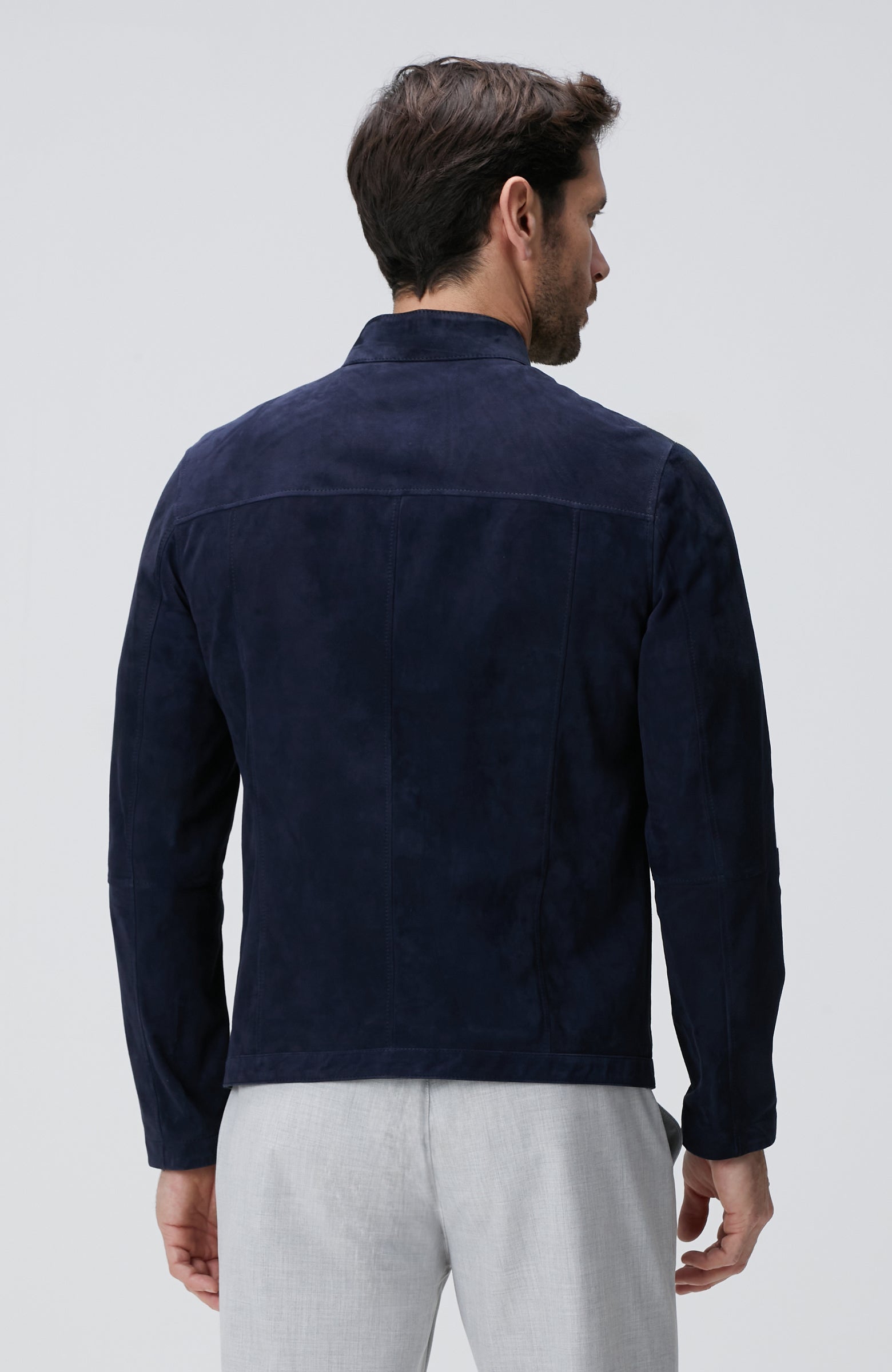 MEN'S Navy Blue Double-Sided Suede Coat