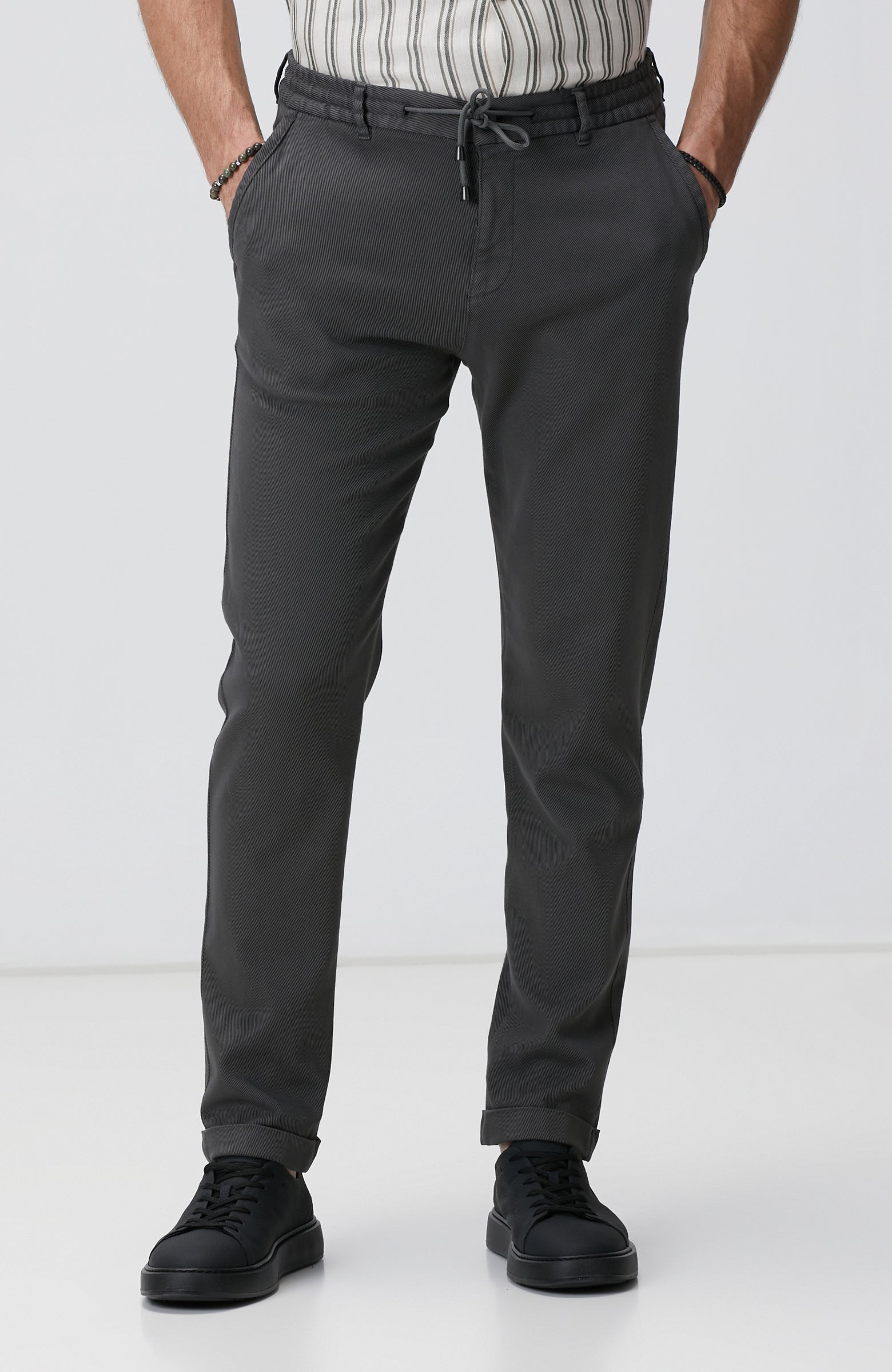 MEN'S Anthracite Diagonal Patterned Jogger Pants