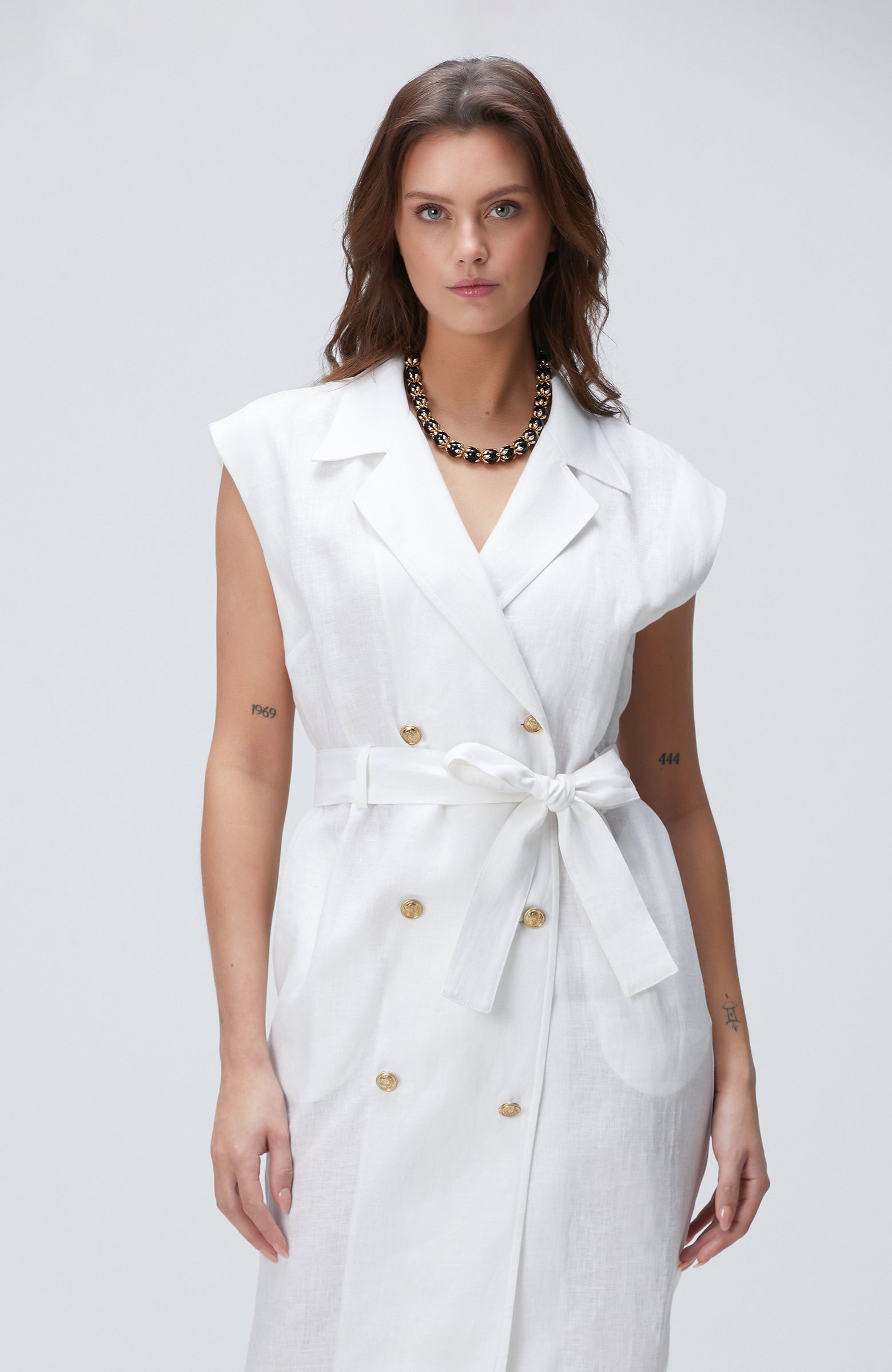 WOMEN'S White Linen Dress
