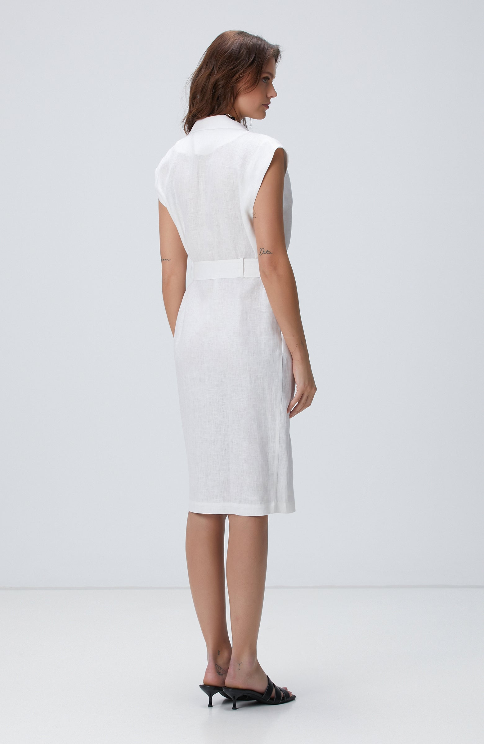 WOMEN'S White Linen Dress