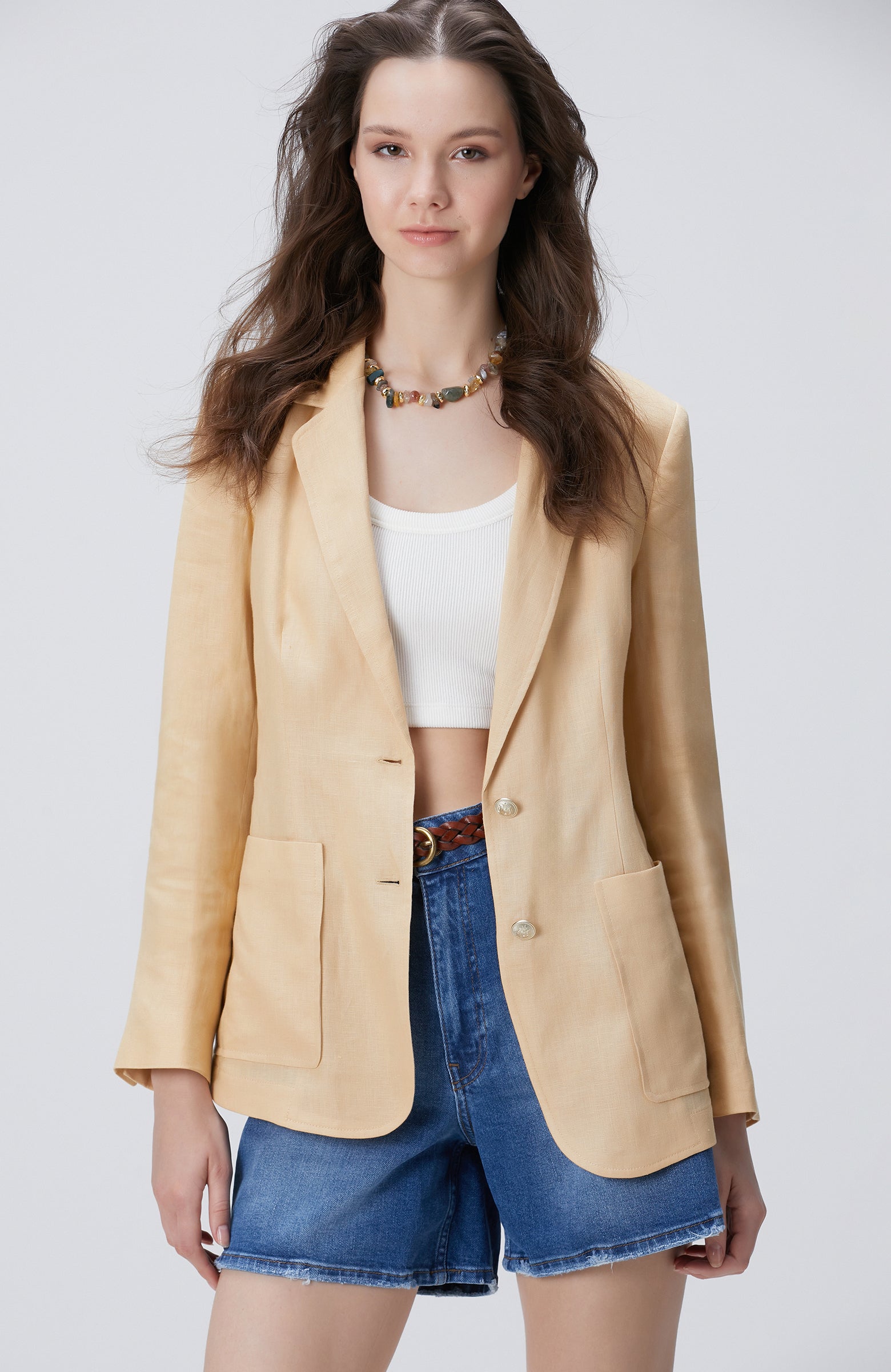 WOMEN'S Beige Linen Jacket
