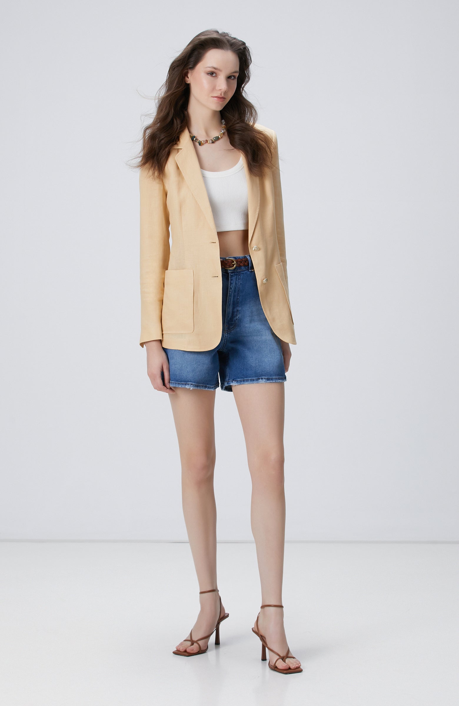 WOMEN'S Beige Linen Jacket