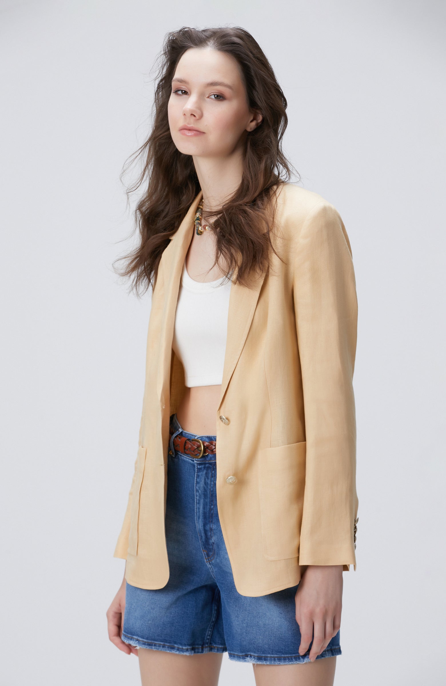 WOMEN'S Beige Linen Jacket