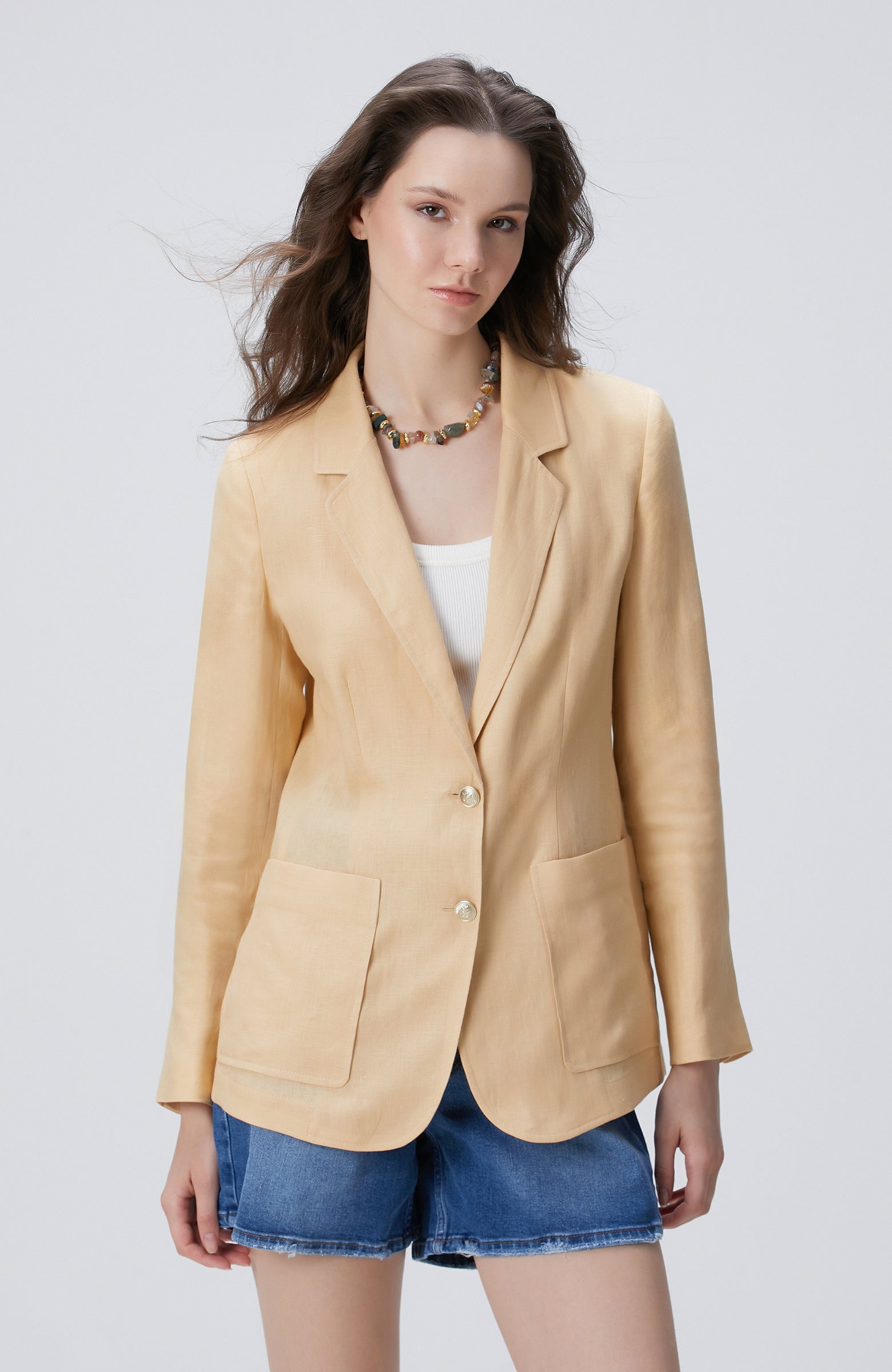 WOMEN'S Beige Linen Jacket