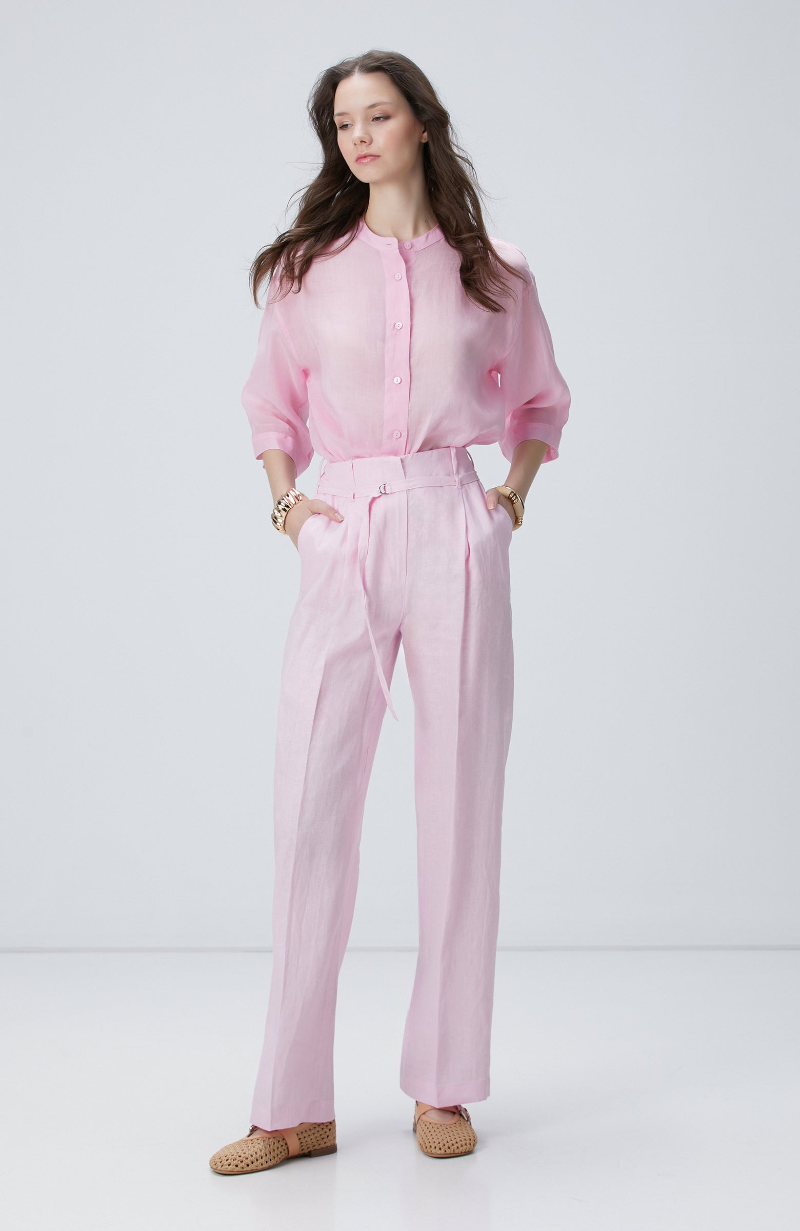 WOMEN'S Pink Linen Pants