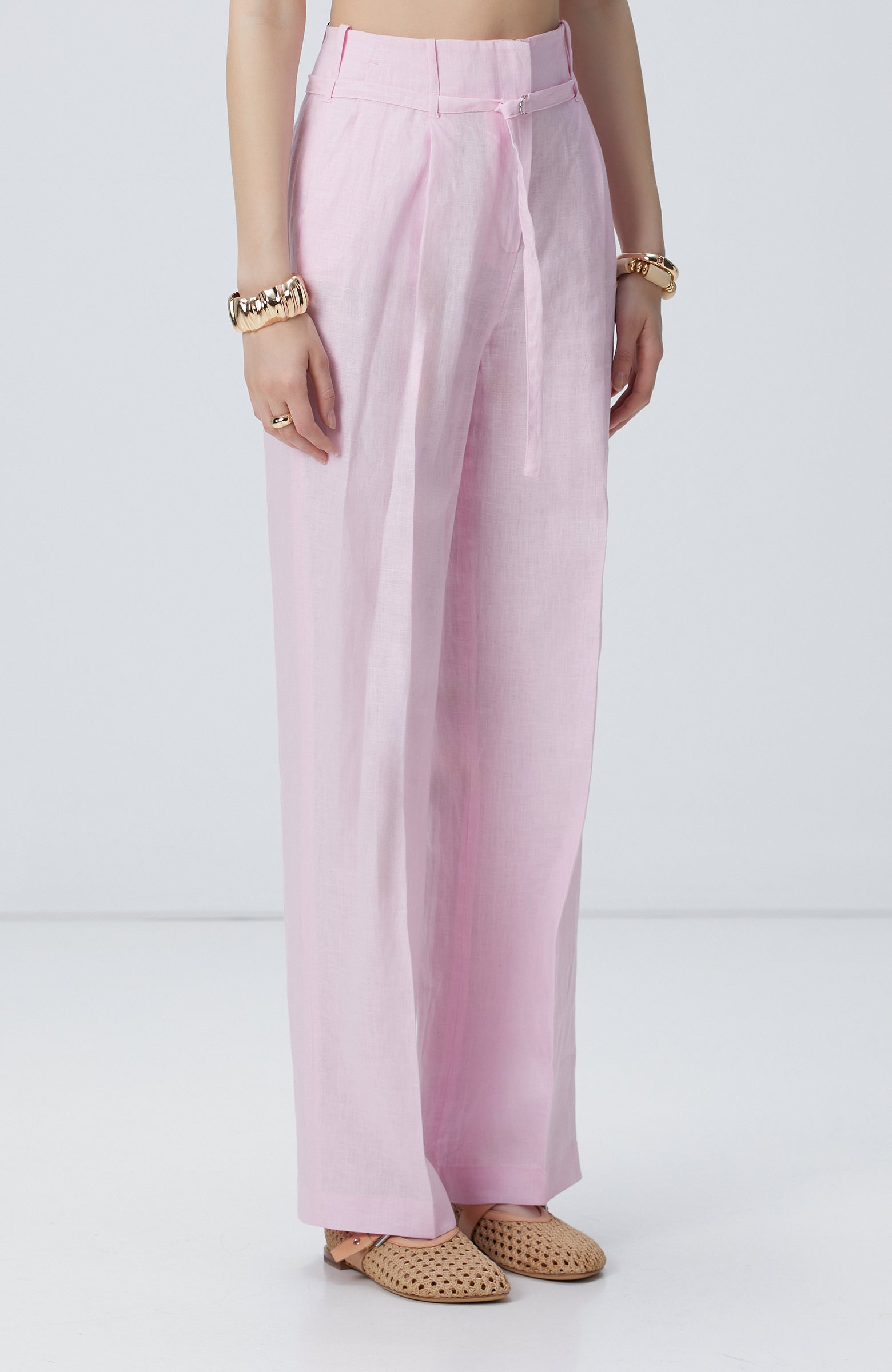 WOMEN'S Pink Linen Pants