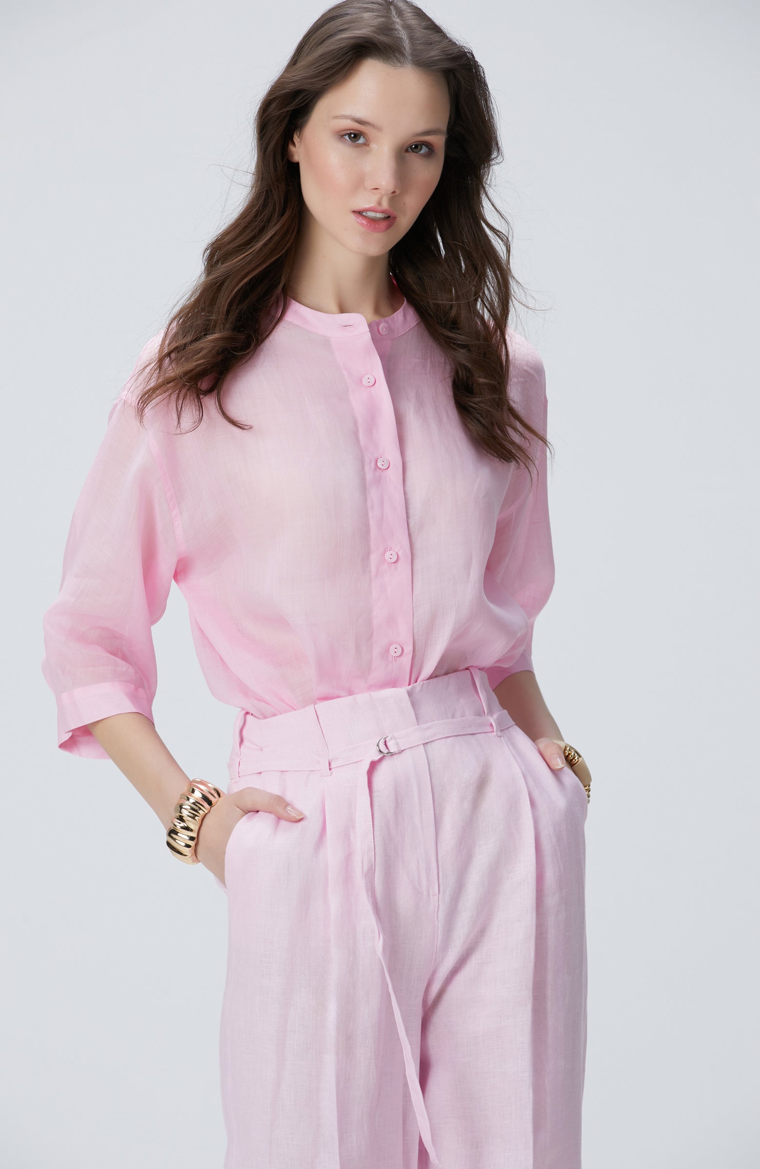 WOMEN'S Pink Ramie Shirt