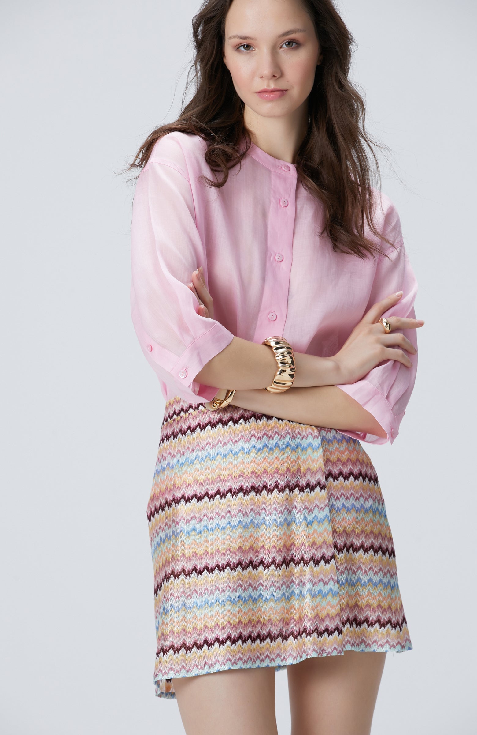 WOMEN'S Pink Ramie Shirt