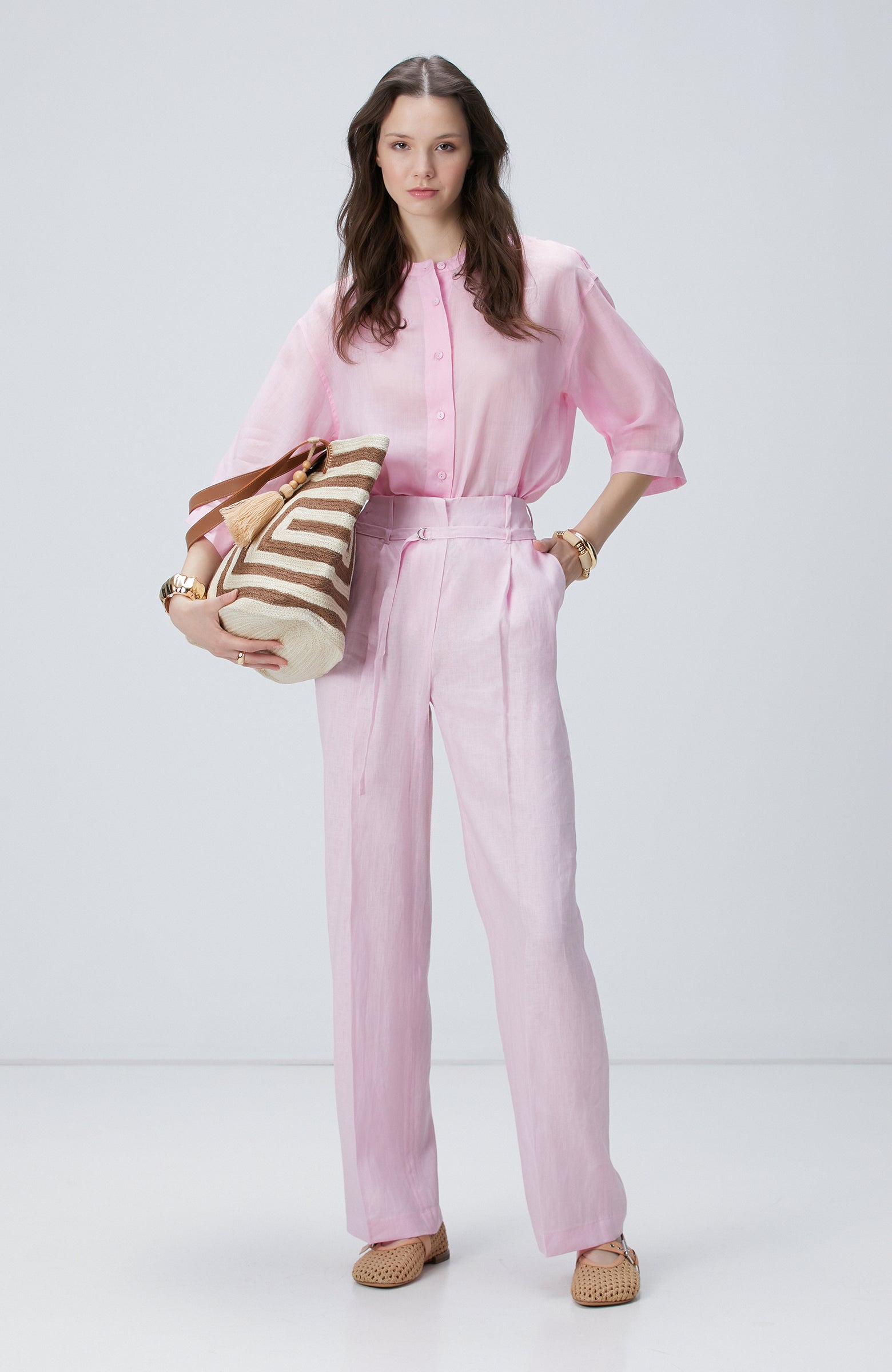 WOMEN'S Pink Ramie Shirt
