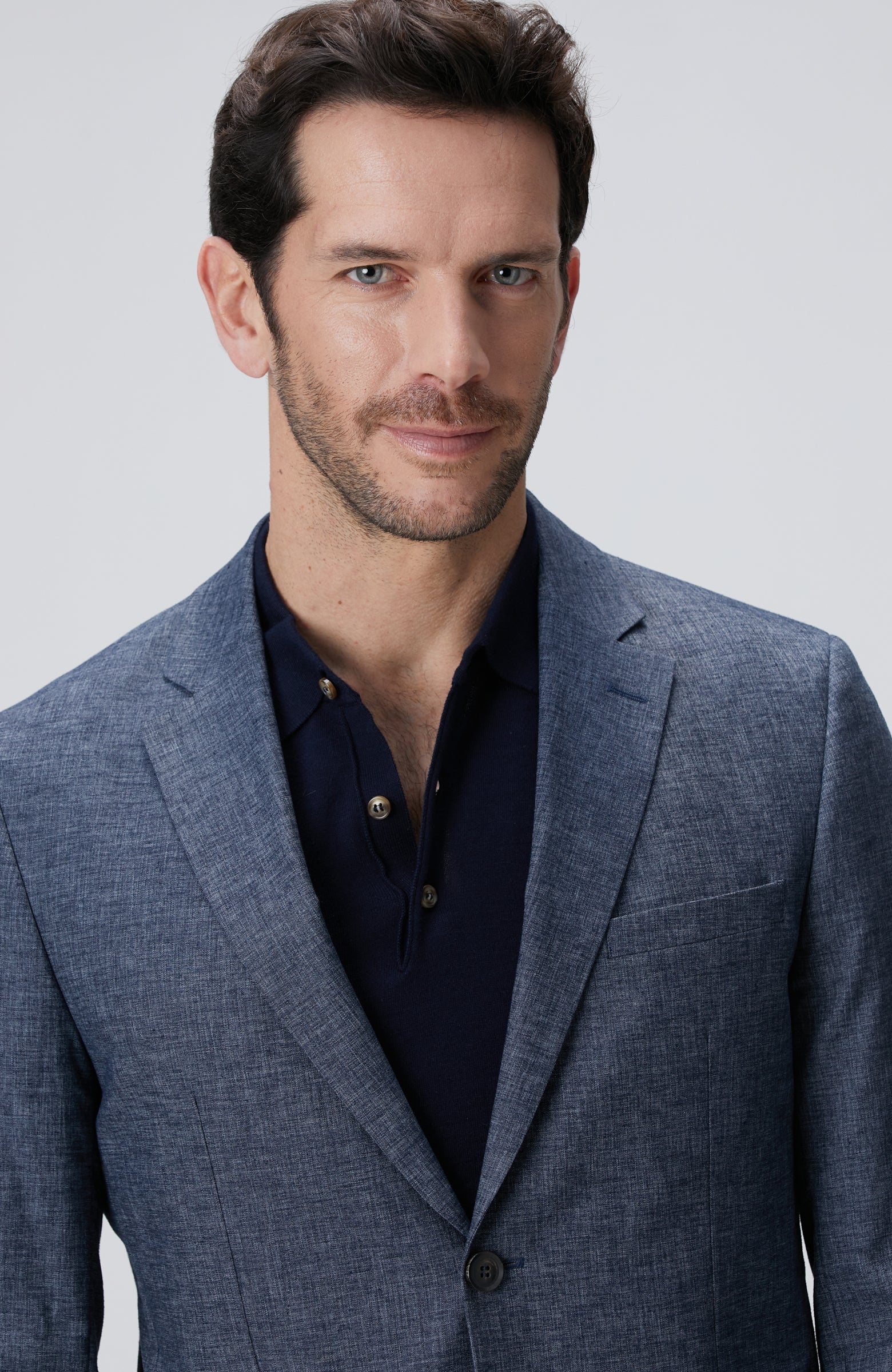 MEN'S Indigo Linen Blend Suit
