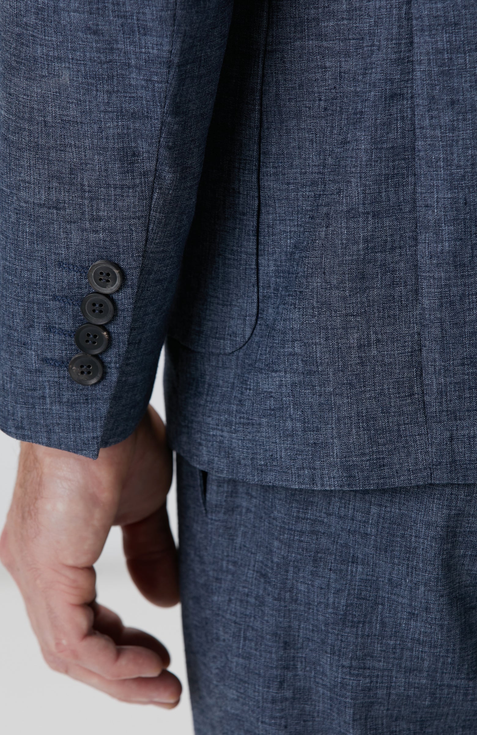 MEN'S Indigo Linen Blend Suit