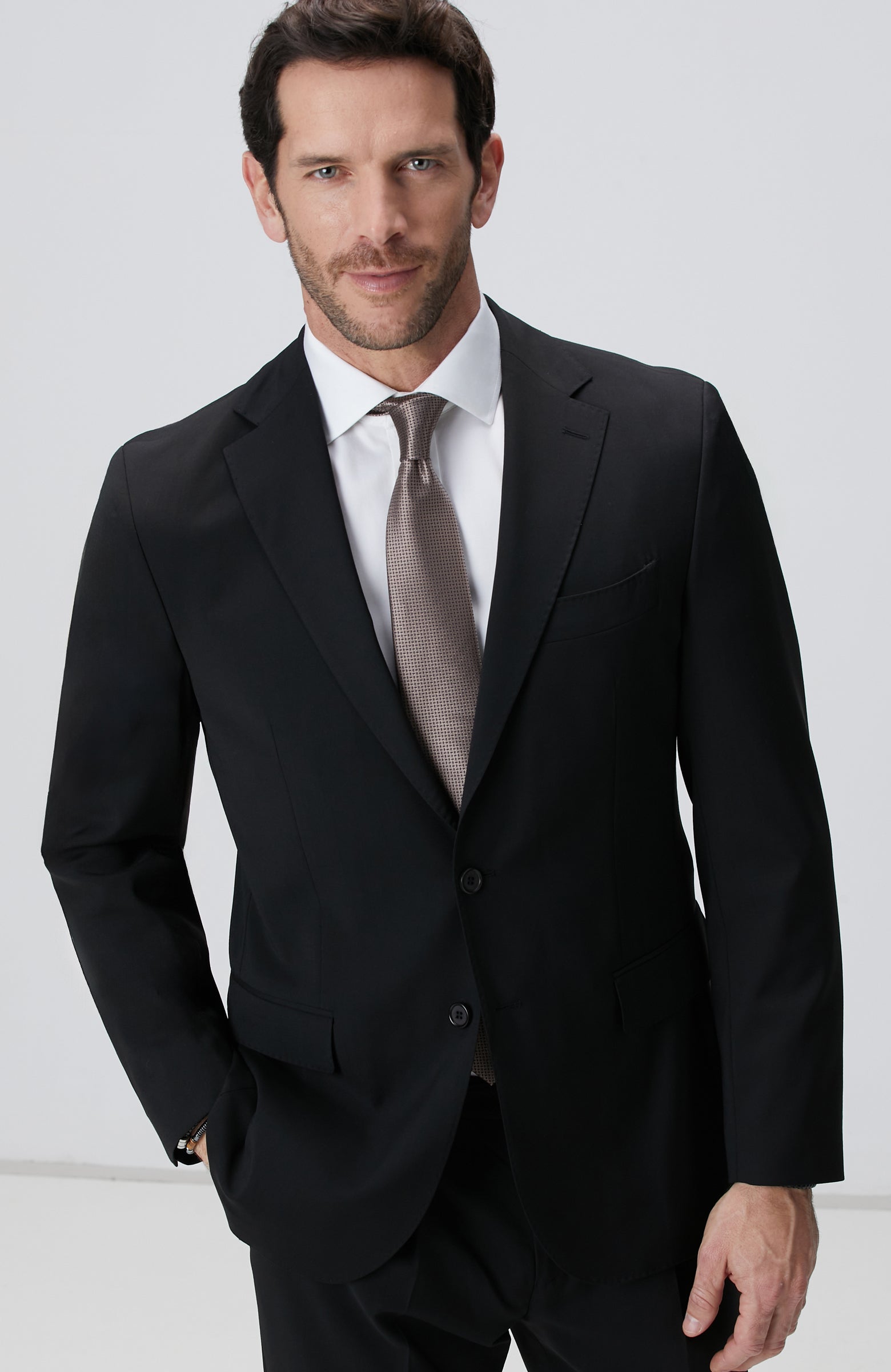 MEN'S N-Tech Black Wool Suit