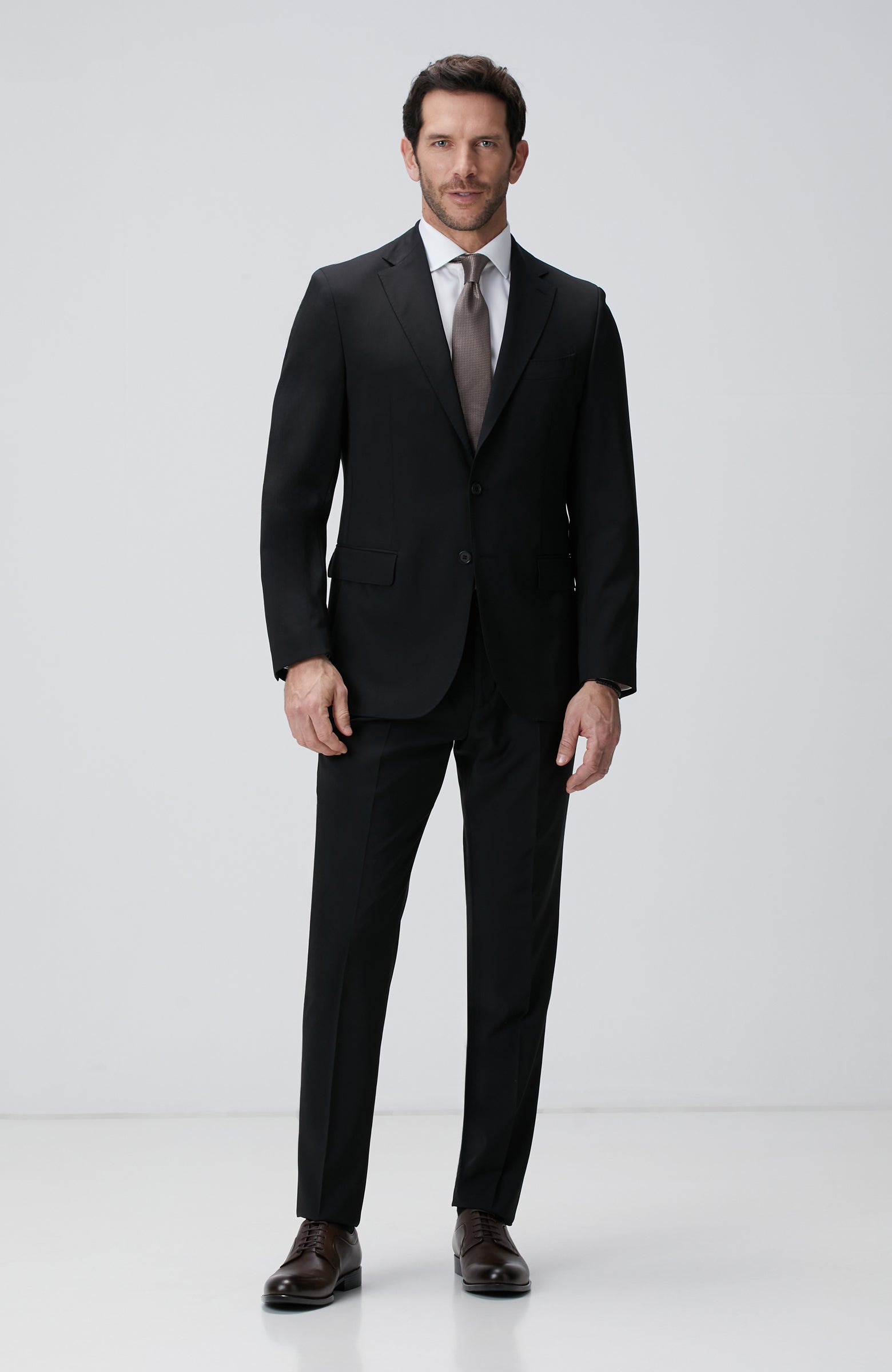 MEN'S N-Tech Black Wool Suit
