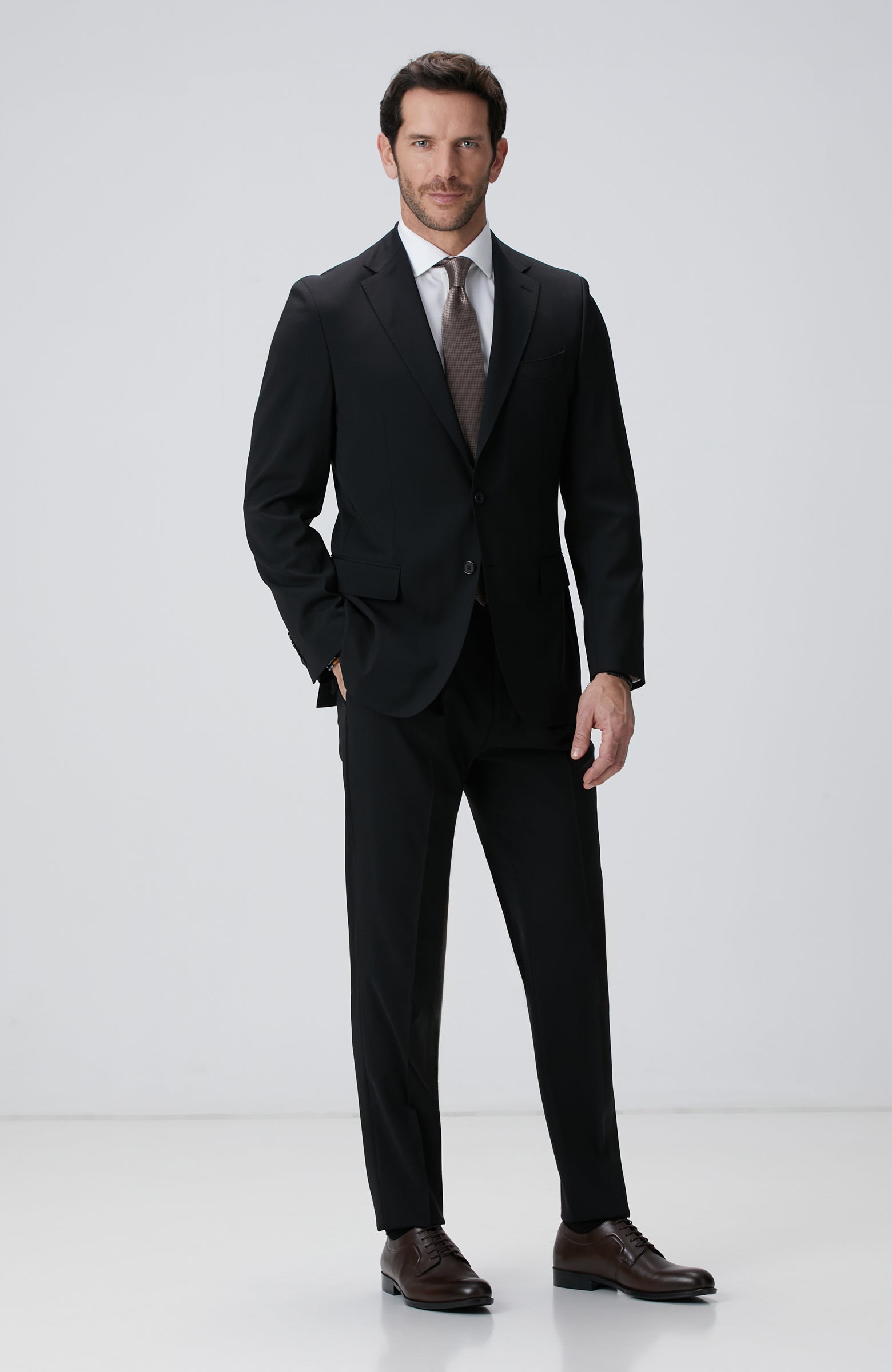 MEN'S N-Tech Black Wool Suit