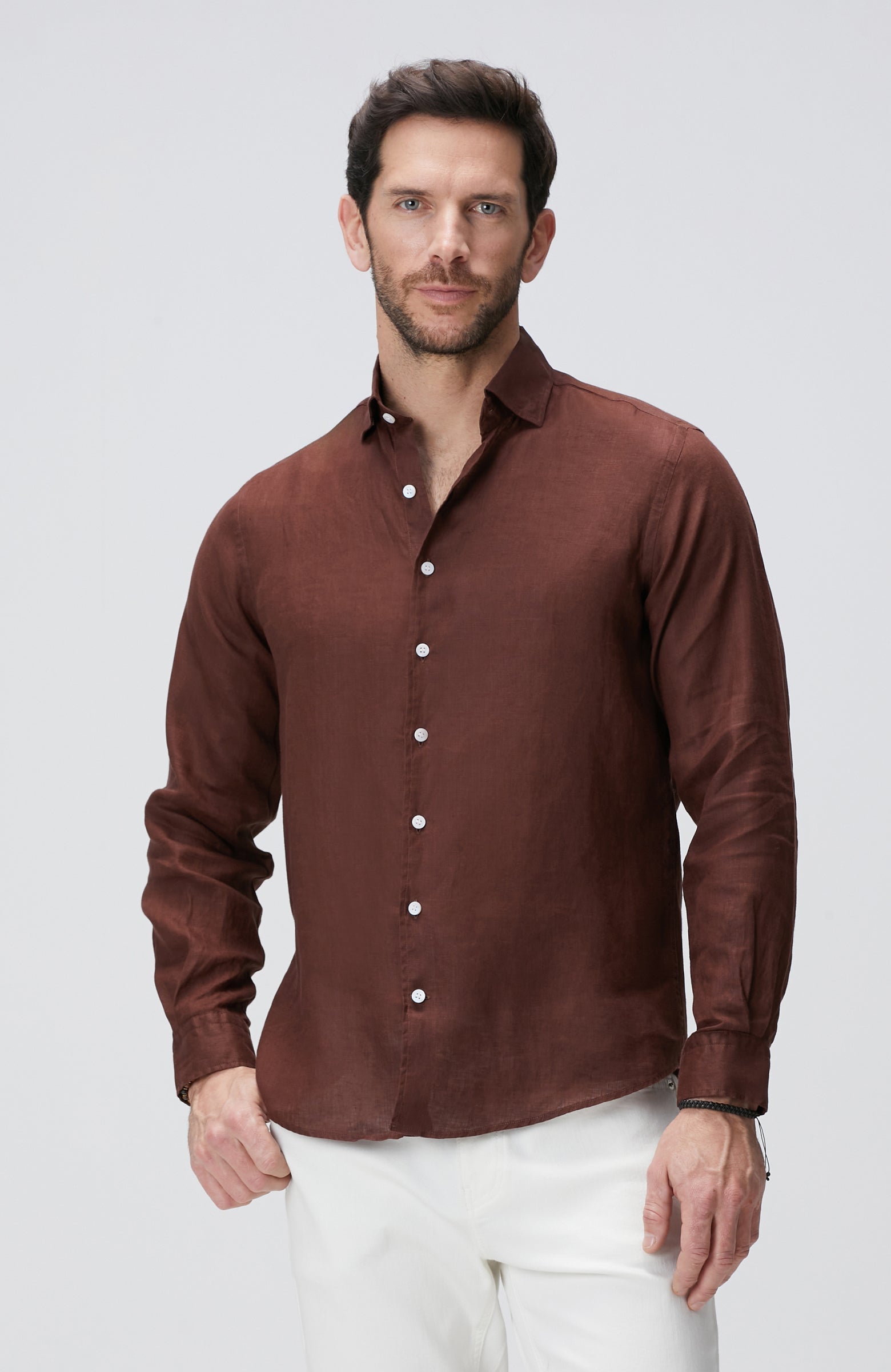 MEN'S Brown Linen Shirt