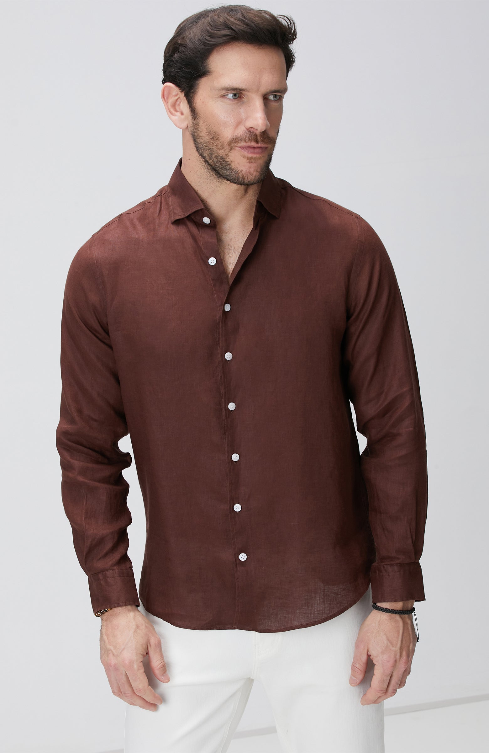 MEN'S Brown Linen Shirt