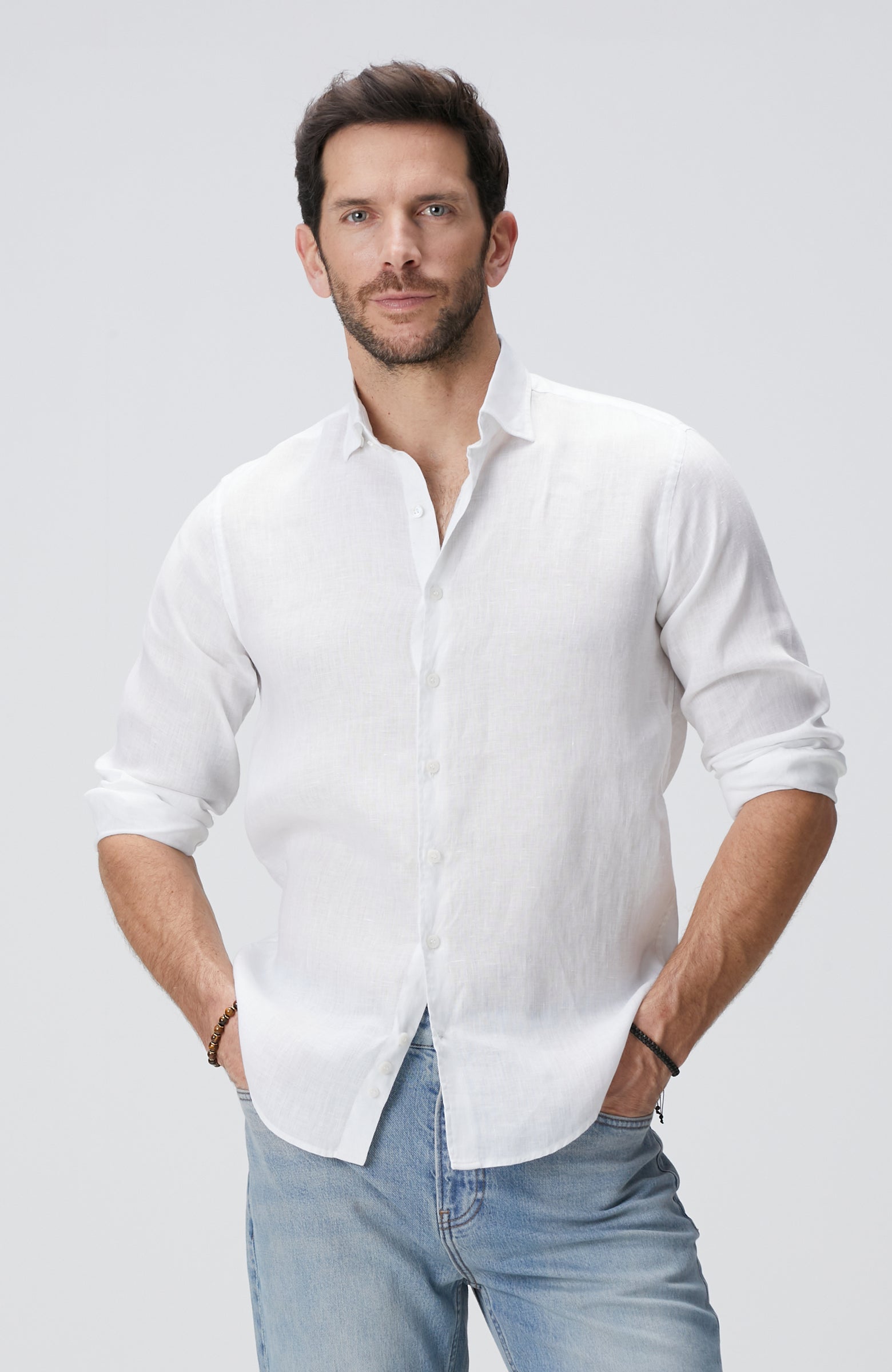 MEN'S White Linen Shirt