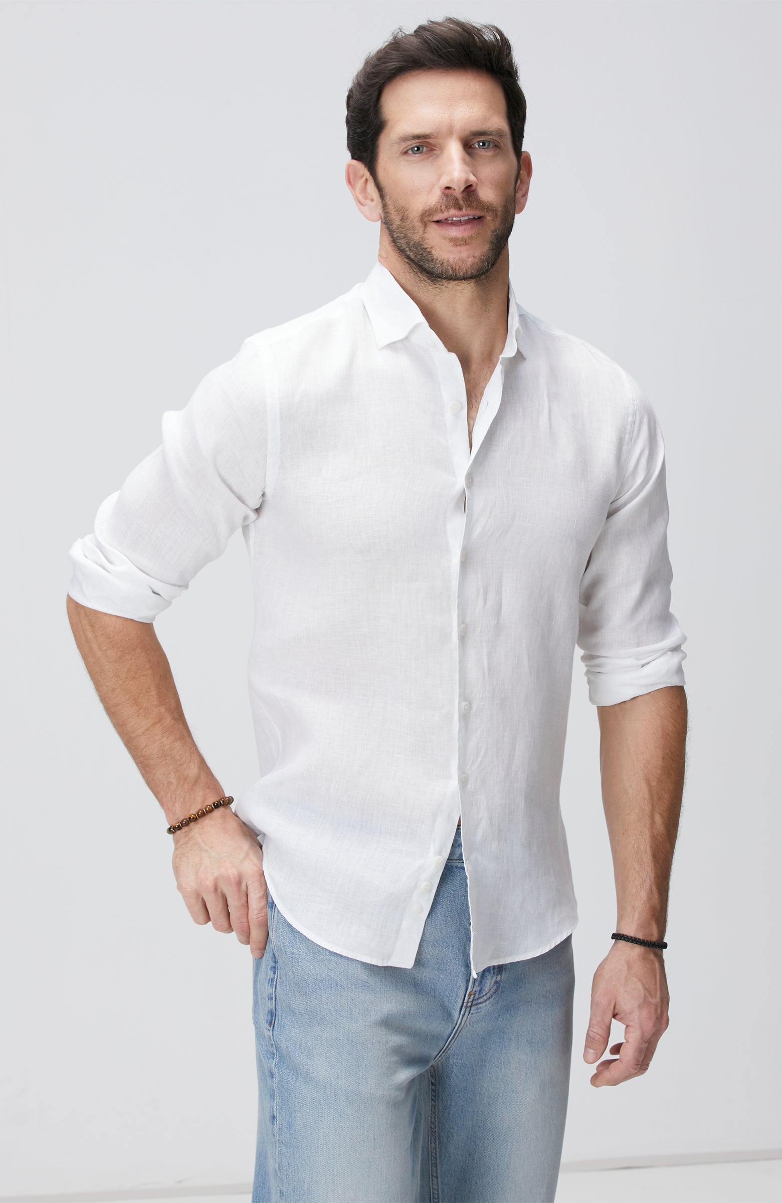 MEN'S White Linen Shirt