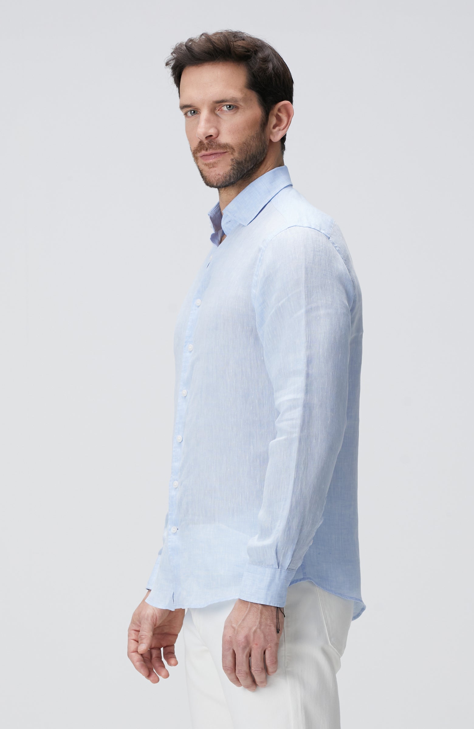 MEN'S Light Blue Linen Shirt