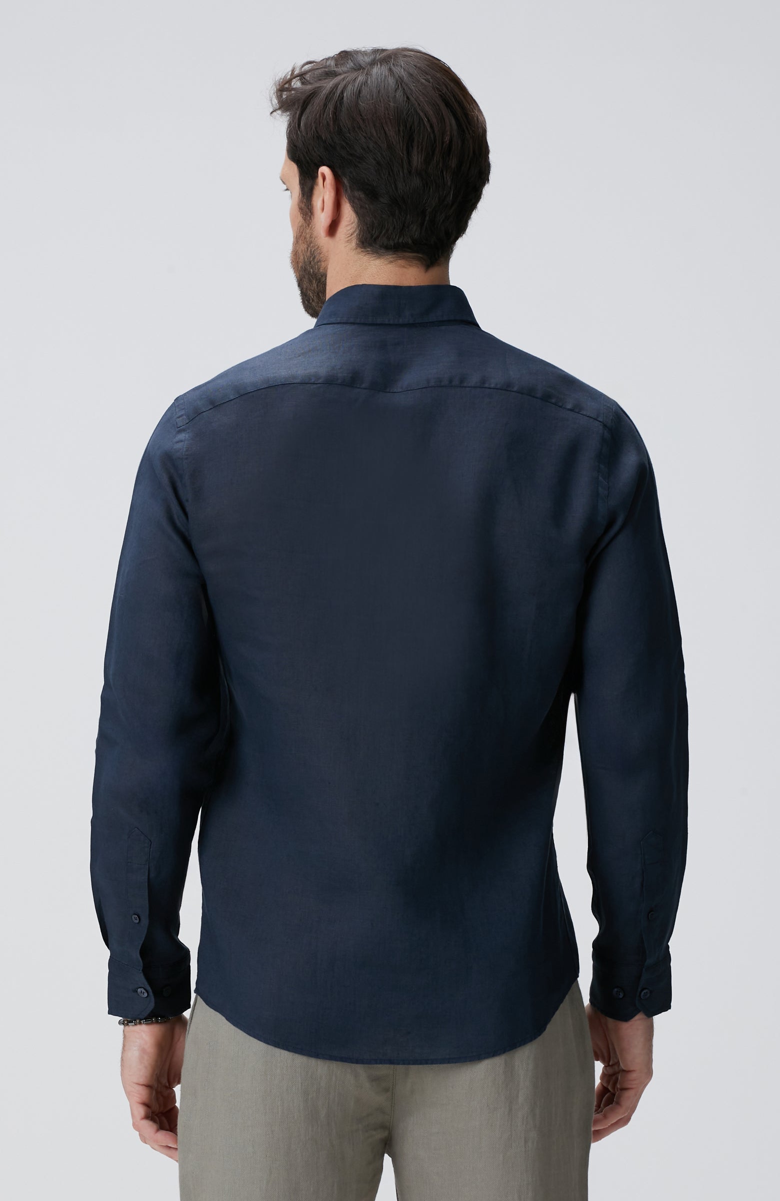 MEN'S Navy Blue Linen Shirt