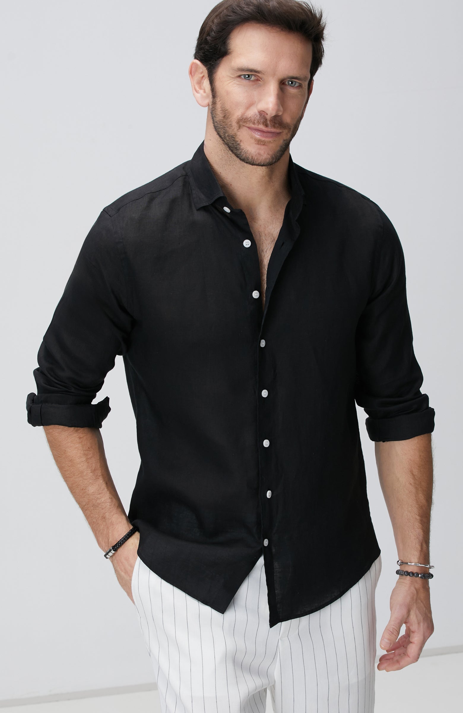 MEN'S Black Linen Shirt