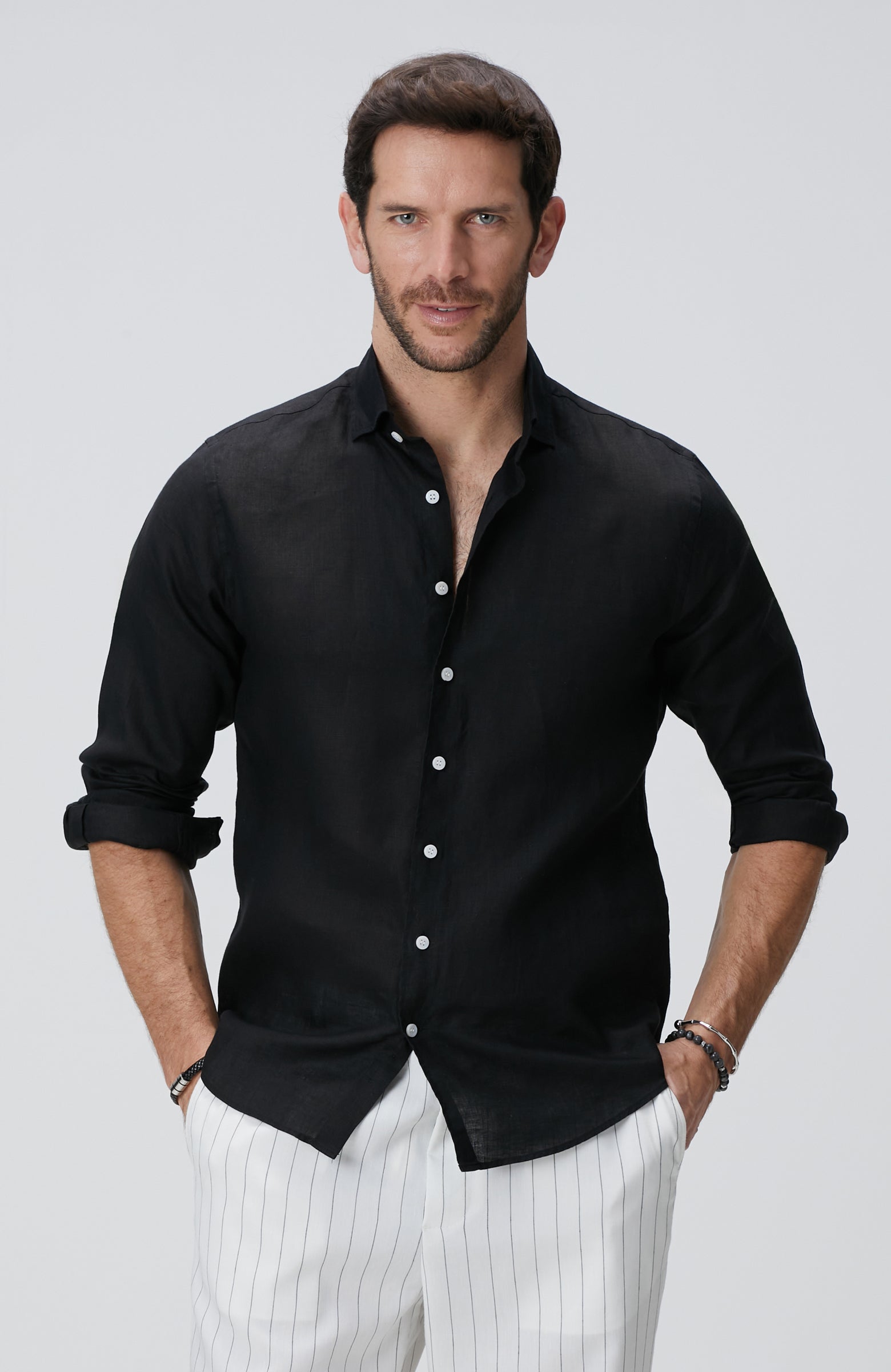 MEN'S Black Linen Shirt