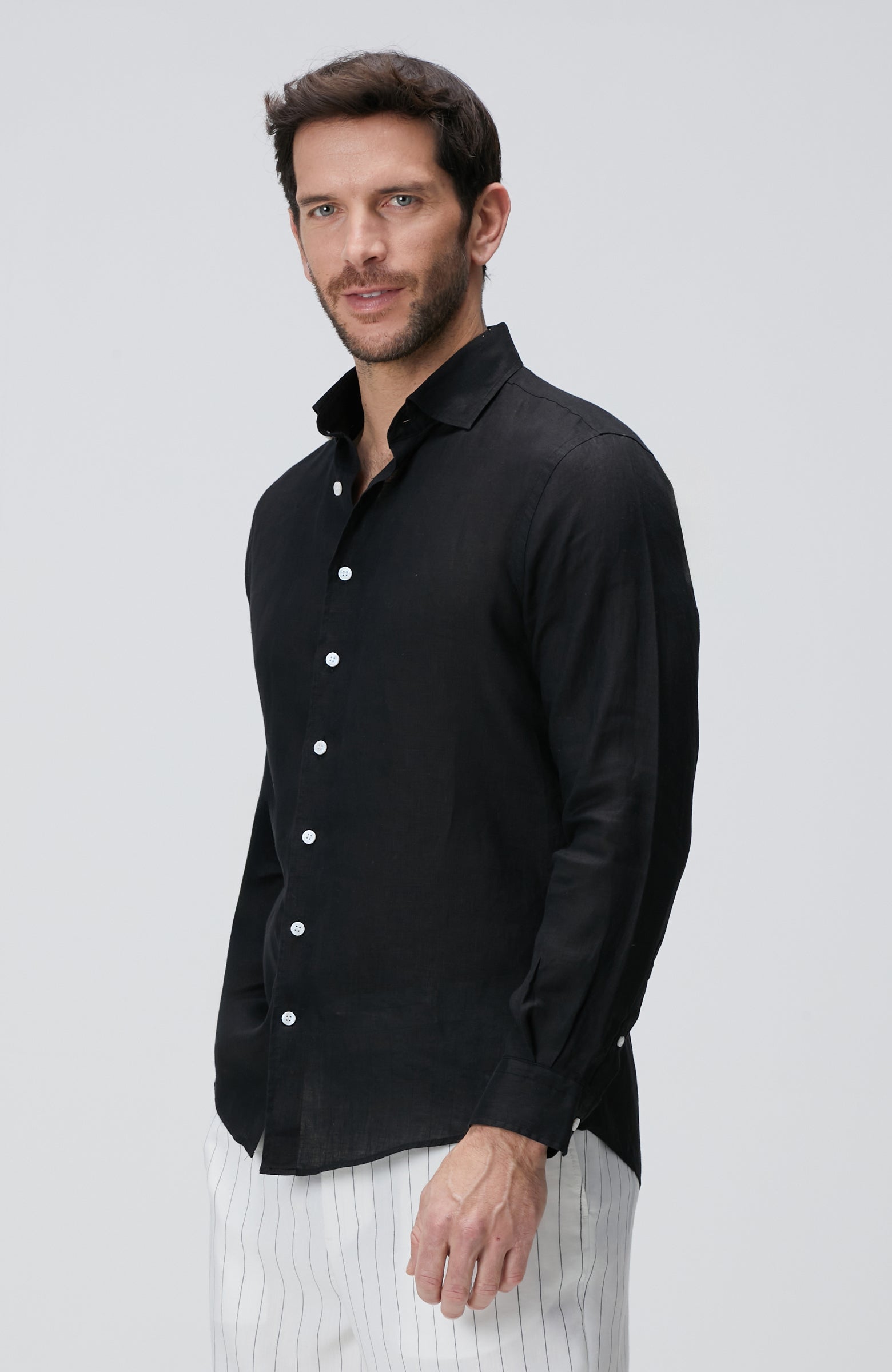 MEN'S Black Linen Shirt