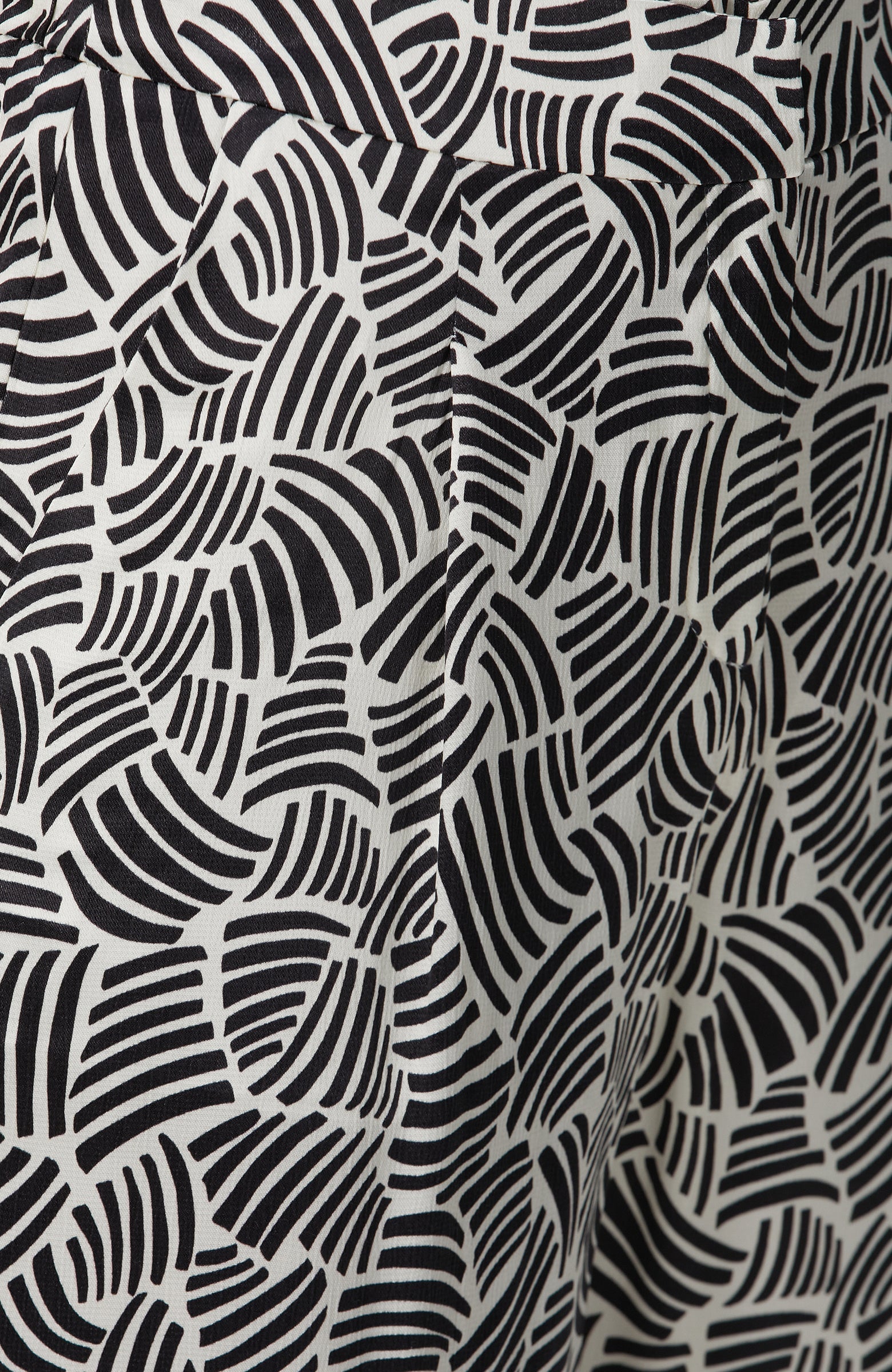 WOMEN'S Black Off-White Patterned Pants