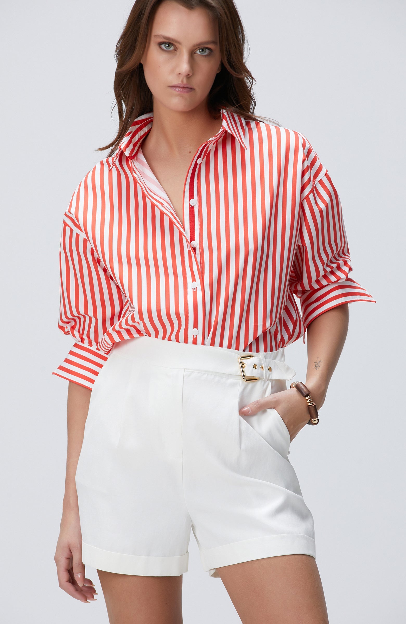 WOMEN'S Red Striped Shirt