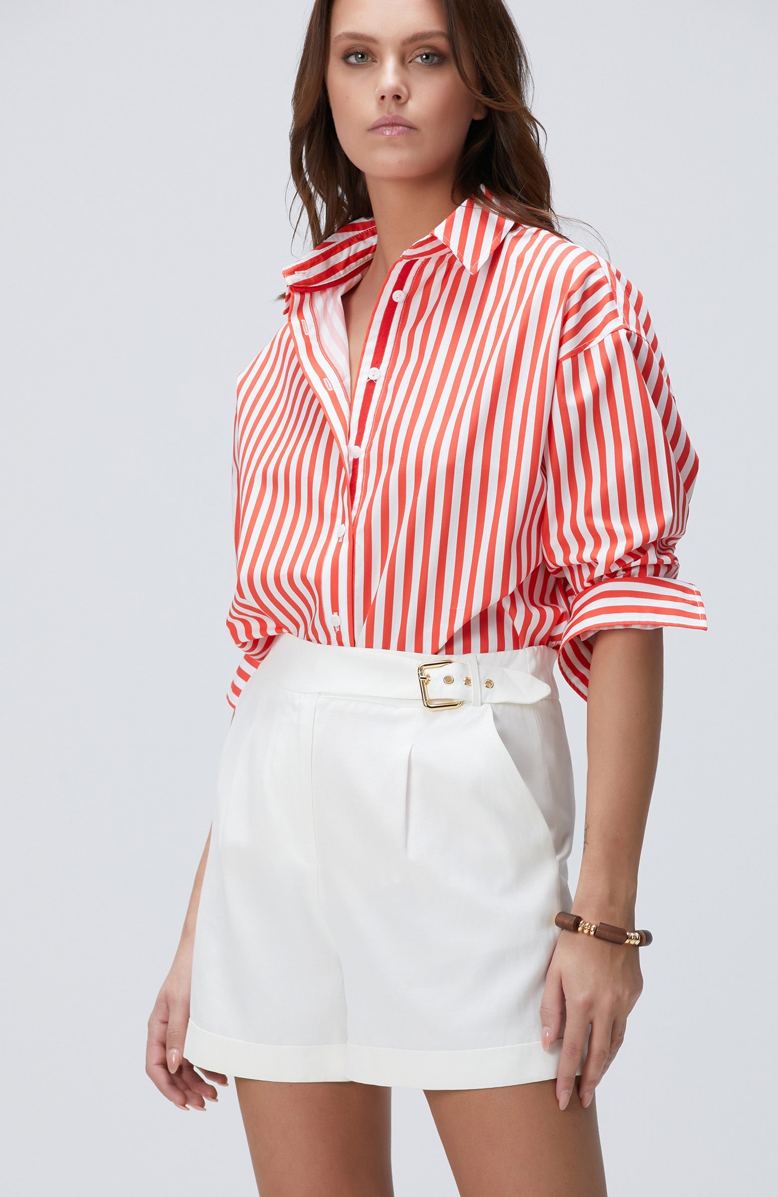WOMEN'S Red Striped Shirt