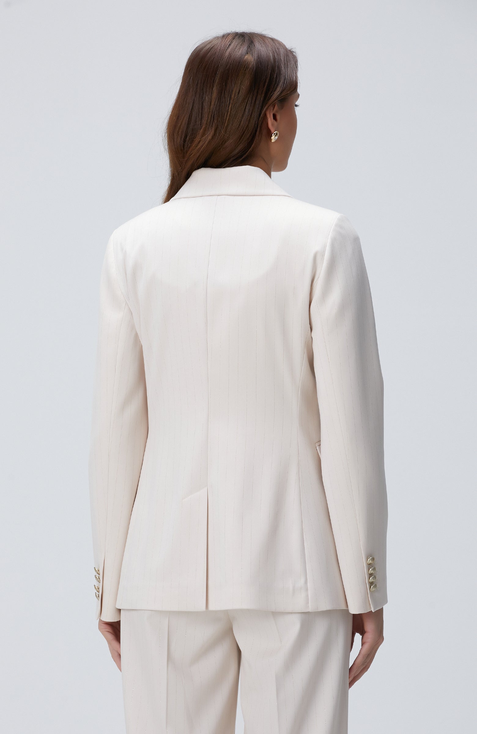 WOMEN'S Beige Striped Blazer