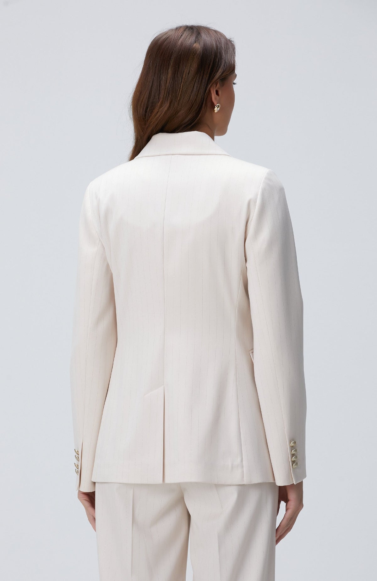 WOMEN'S Beige Striped Blazer