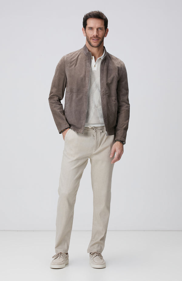 MEN'S Light Beige Linen Blend Casual Pants