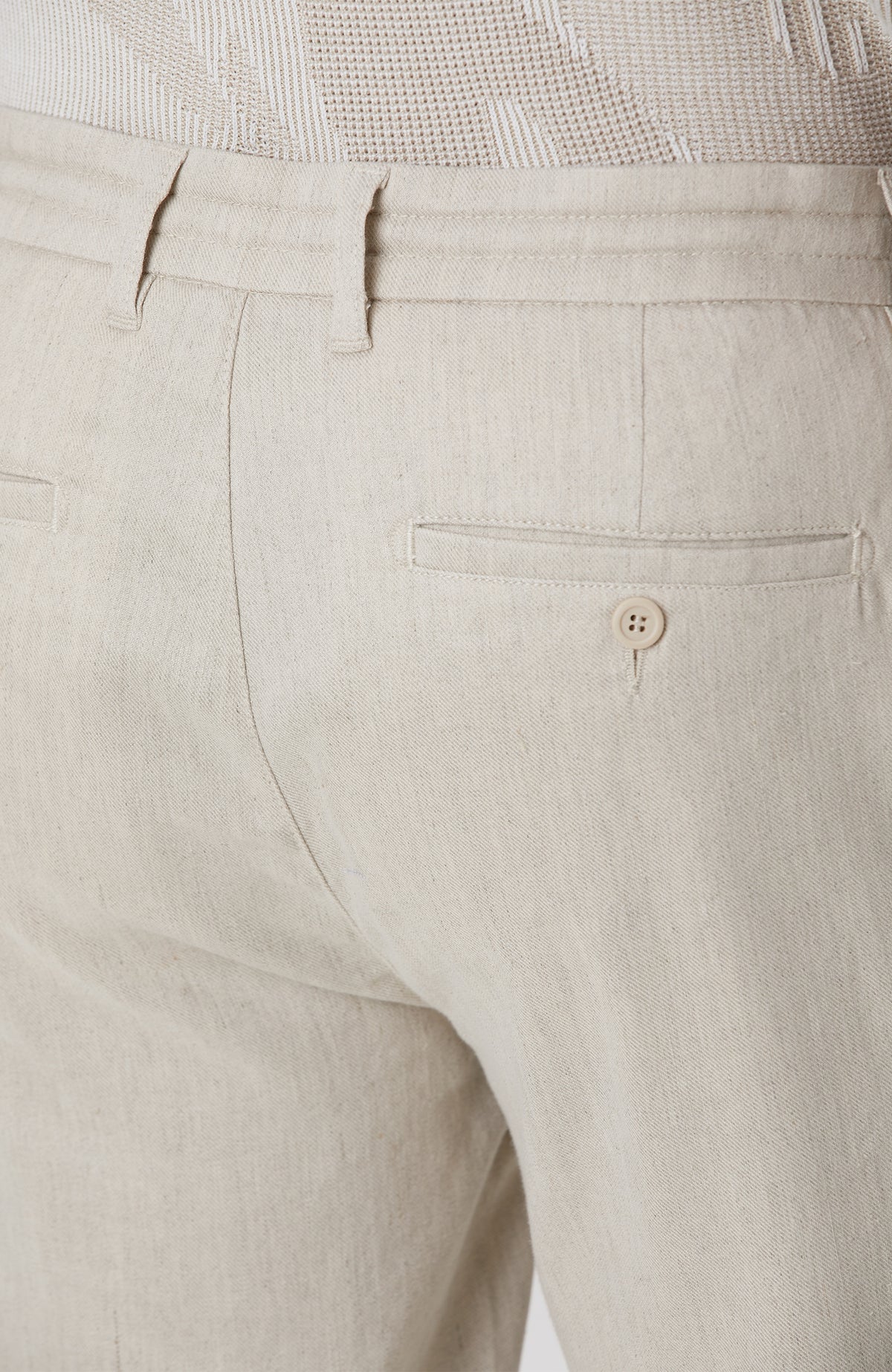 MEN'S Light Beige Linen Blend Casual Pants
