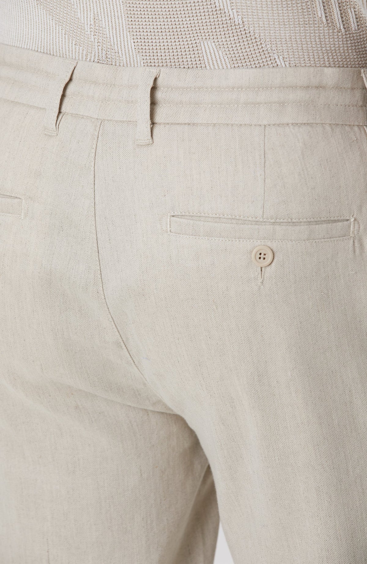 MEN'S Light Beige Linen Blend Casual Pants