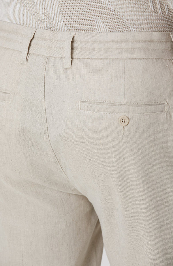 MEN'S Light Beige Linen Blend Casual Pants